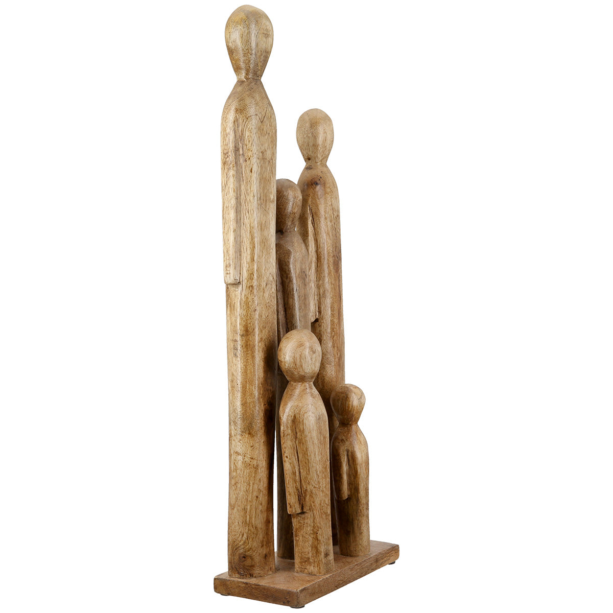 Skulptur Familienglück aus Mangoholz 52cm Natur