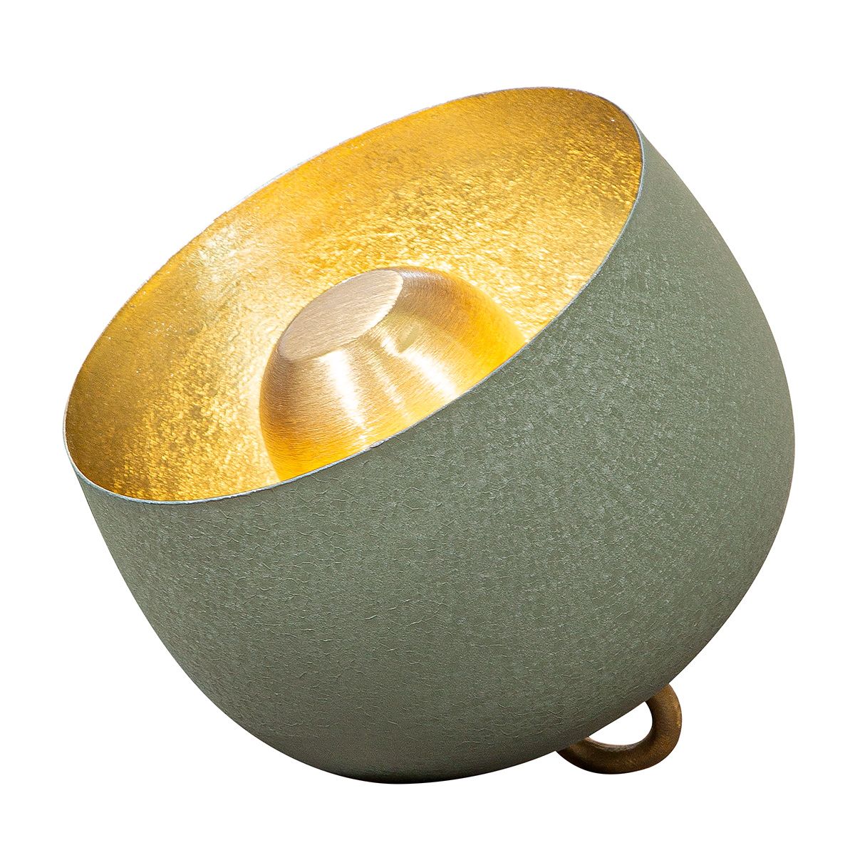 Bodenleuchte Verda grün gold Metall modern rund 25cm