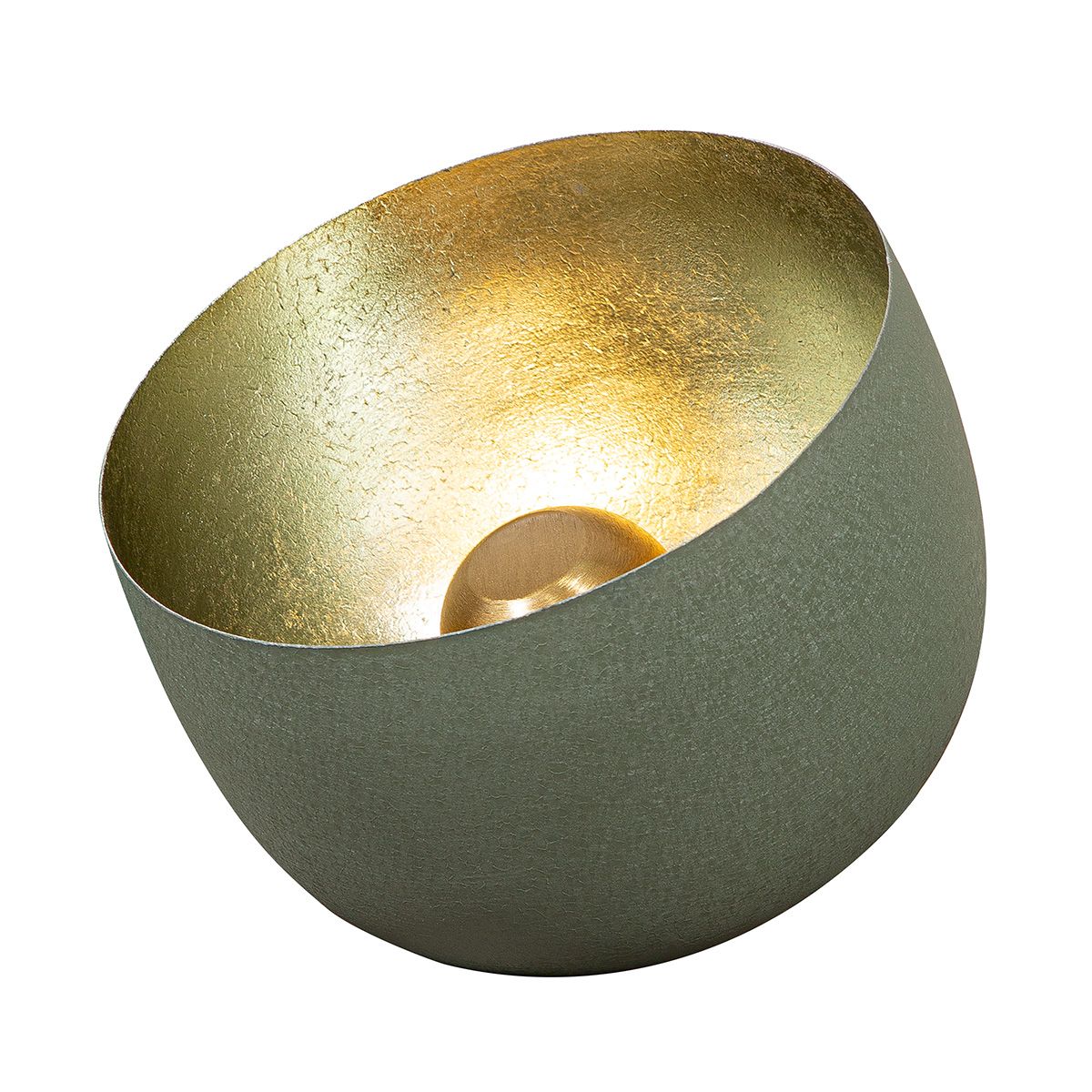 Bodenleuchte Verda XL grün gold Metall modern rund 35cm