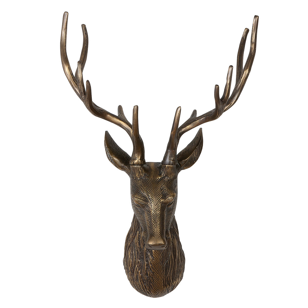 Wandobjekt Hirsch Liam Bronzeoptik Aluminium 55cm