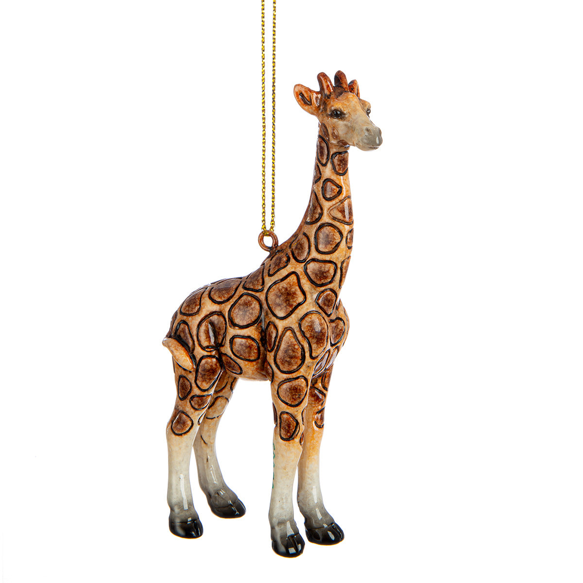 Giraffe Noël Weihnachtsanhänger 12er Set Braun Glänzend Kunstharz