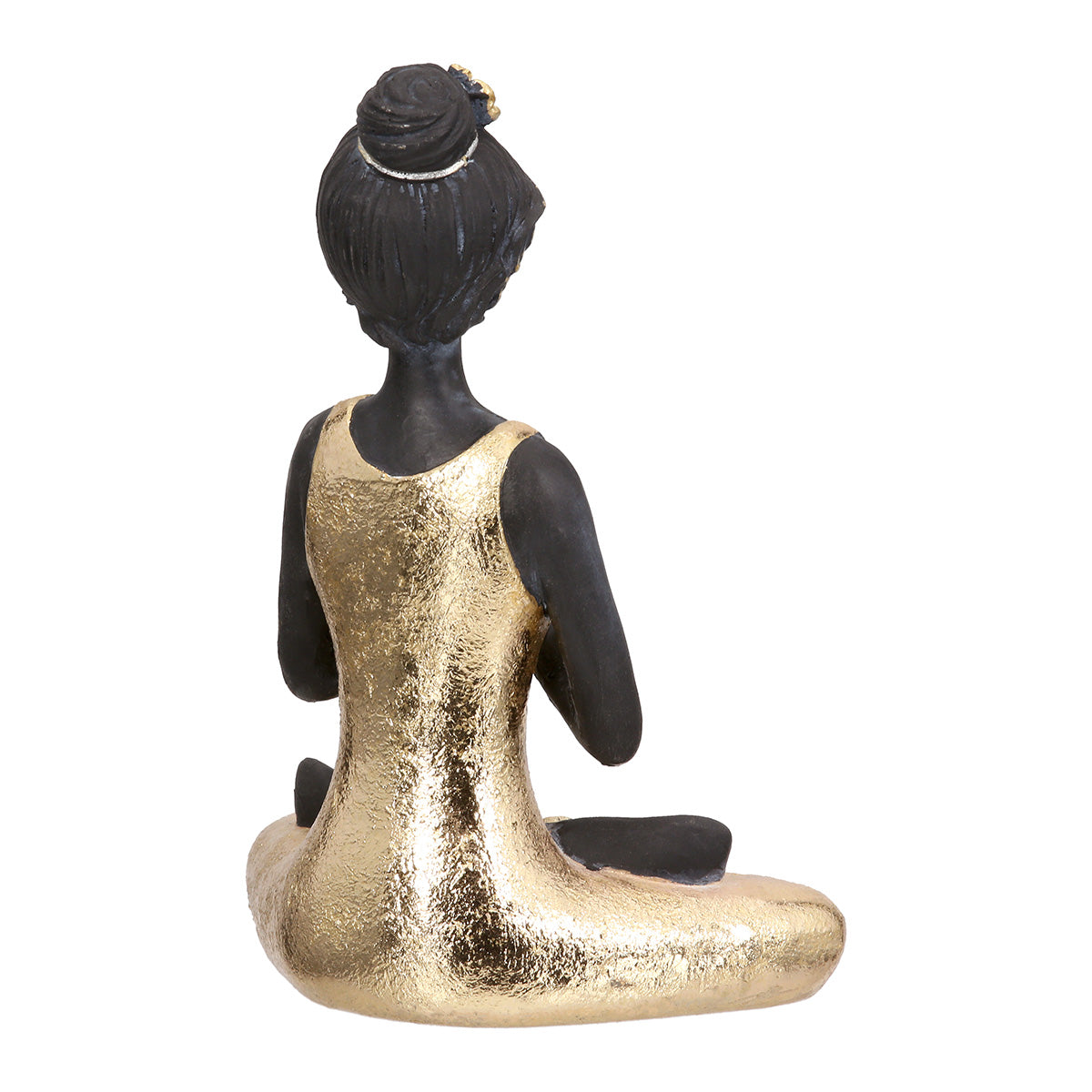 Dekofigur Amira Yoga Frau Gold Schwarz 15,5 cm sitzend