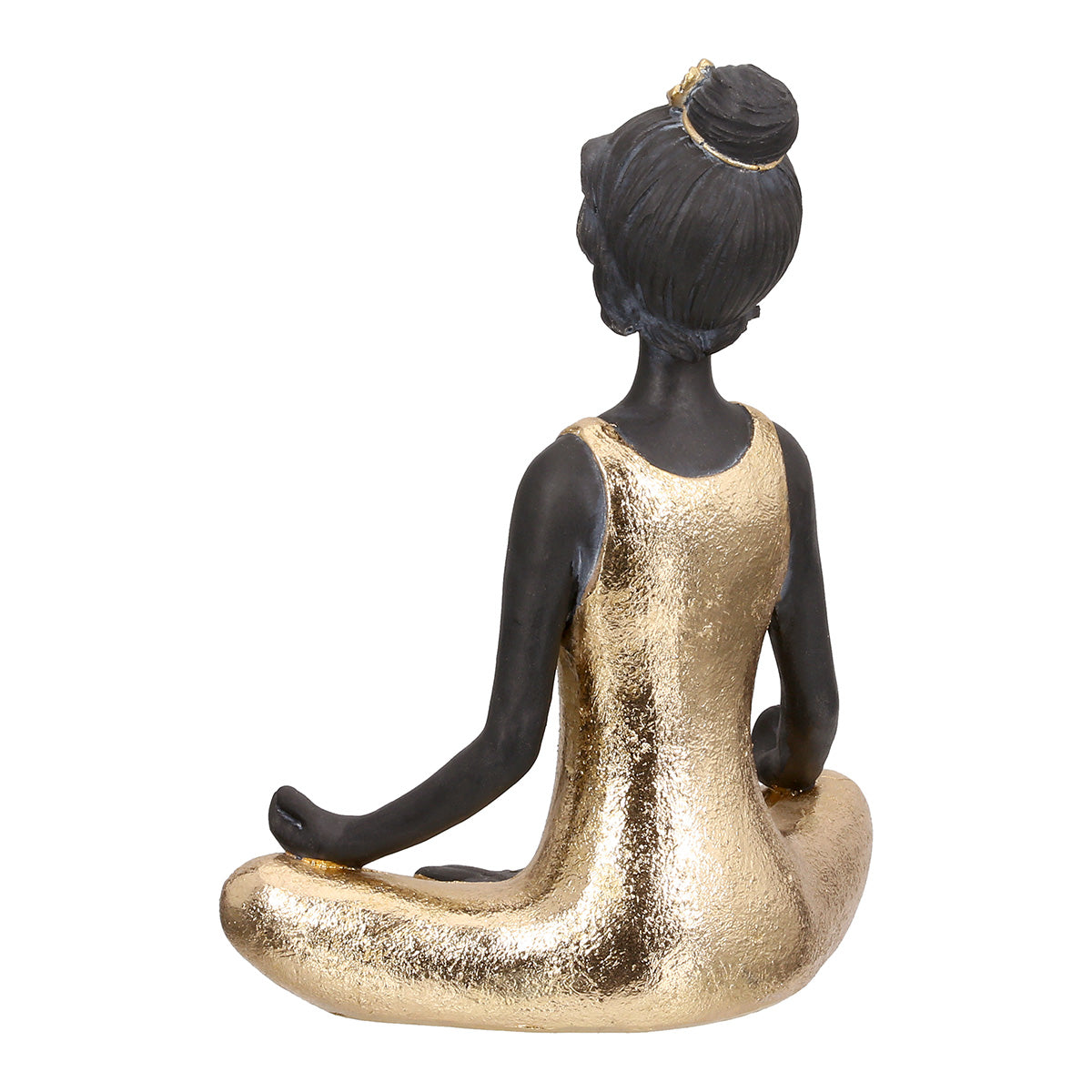 Dekofigur Elenya Yoga Frau Gold Schwarz 20 cm sitzend