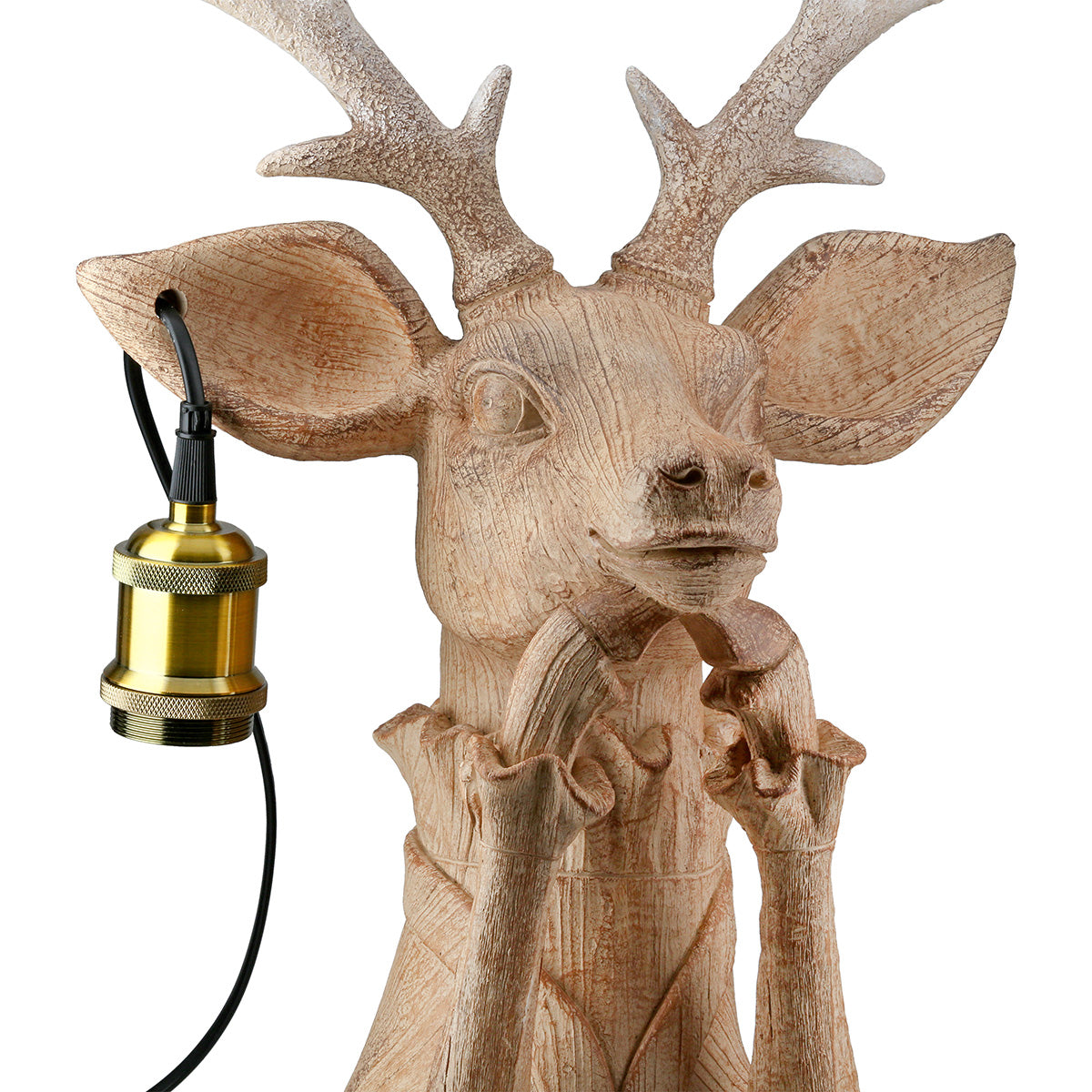 Tischleuchte Hirsch Lady Deer Braun Holzoptik 45cm
