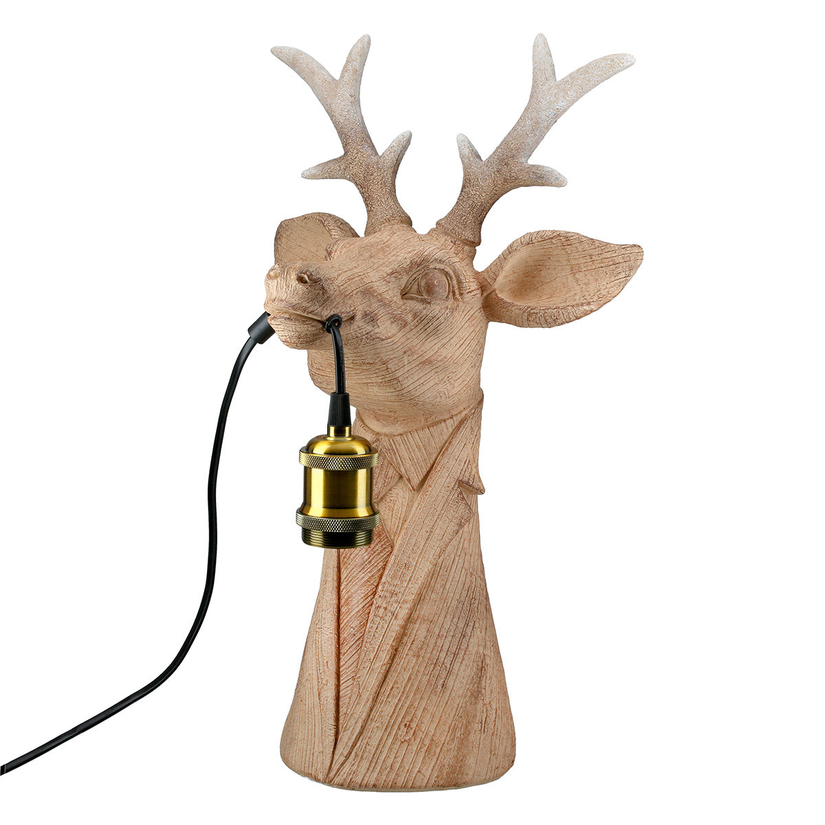 Tischleuchte Gentleman Deer Braun Holzoptik 45cm