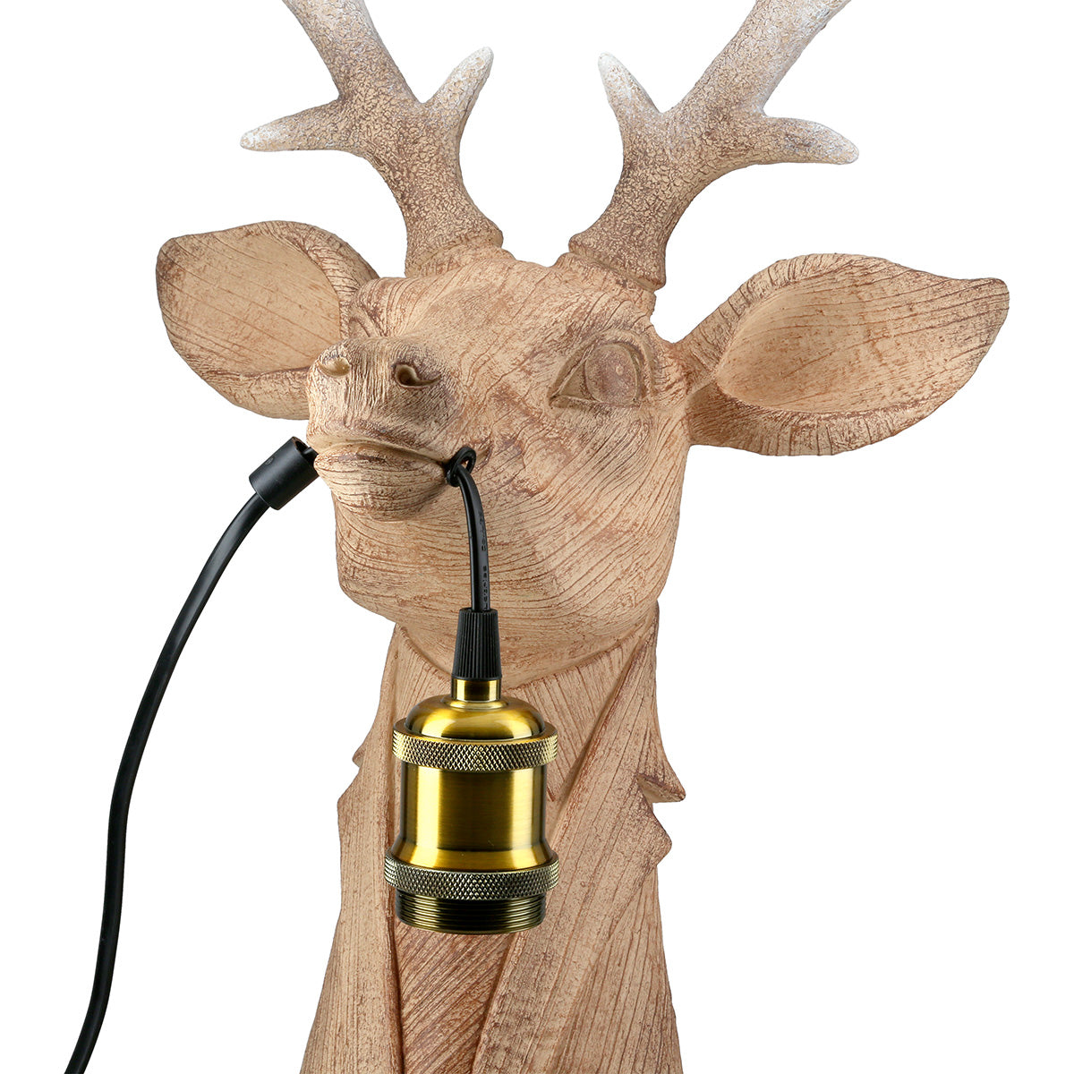 Tischleuchte Gentleman Deer Braun Holzoptik 45cm