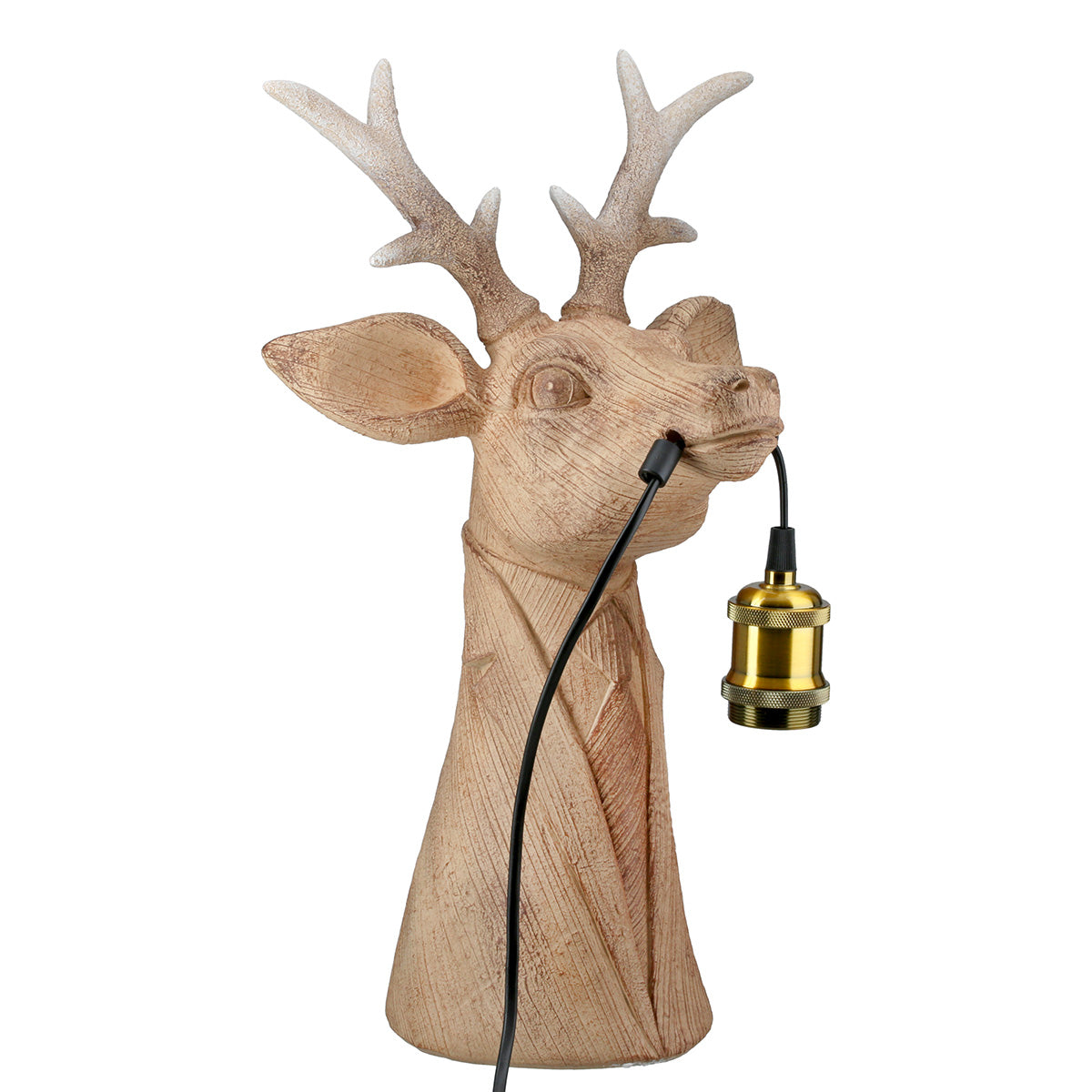 Tischleuchte Gentleman Deer Braun Holzoptik 45cm