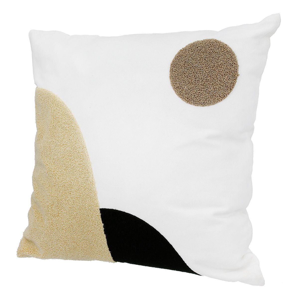 Zierkissen Horta Kreismotiv Samt Weiß 42x42cm 2er Set