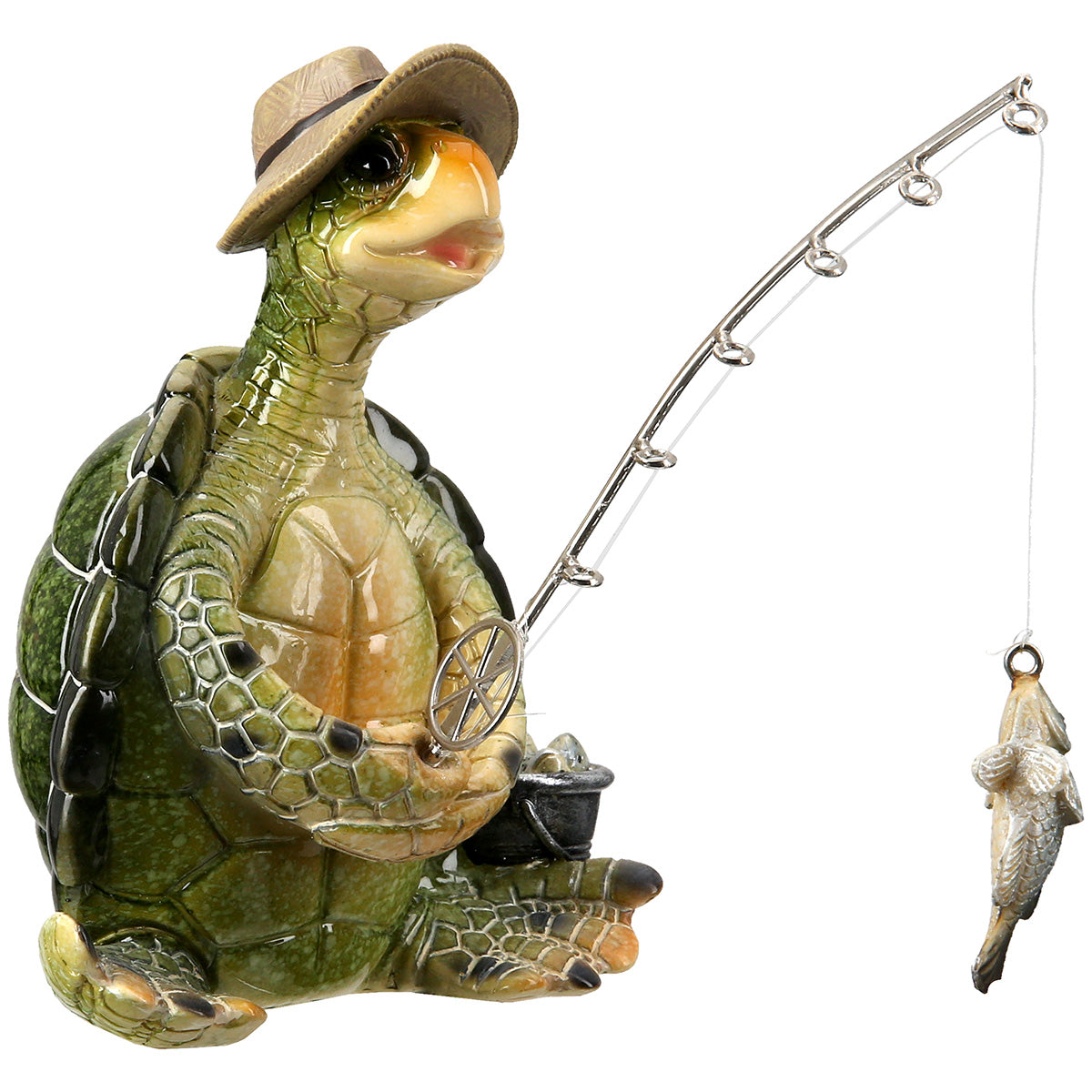 Dekofigur Schildkröte Angler Glücksfang