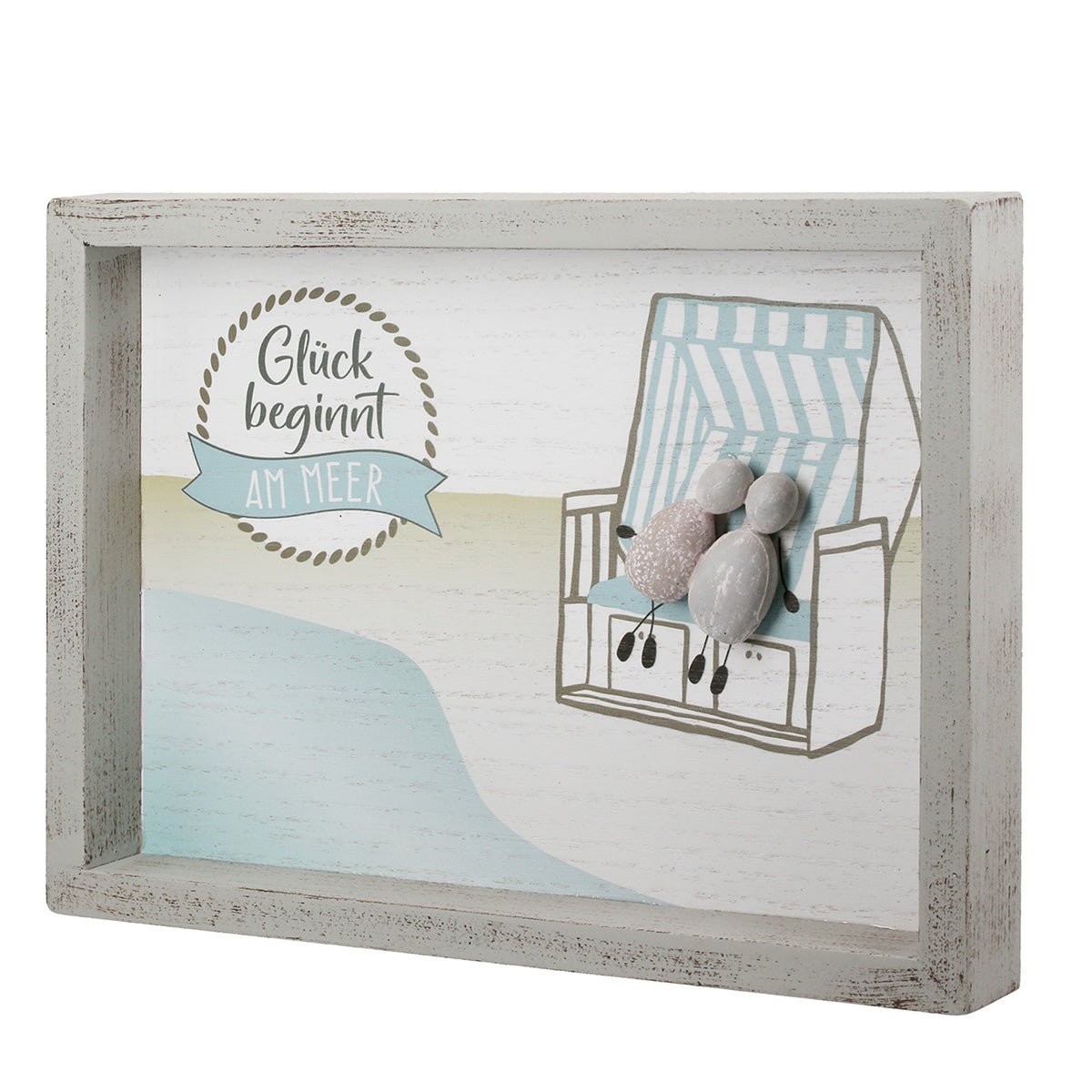 Steinbild Wellenglück Wanddeko Maritim 2er Set