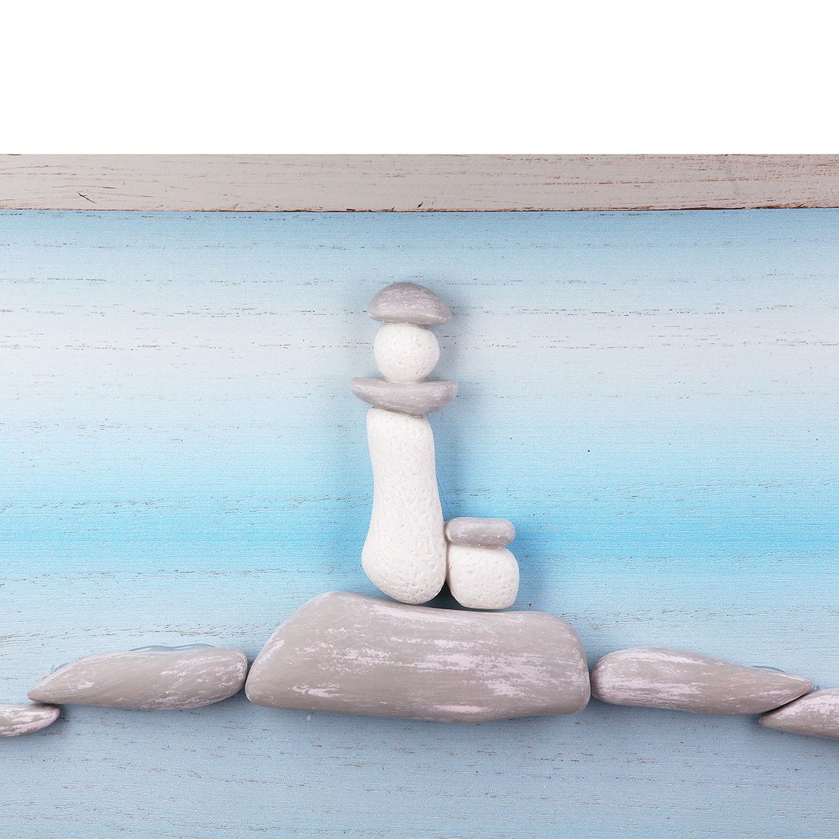 Steinbild Mare Leuchtturm Handgefertigt 3D Weiß Maritim