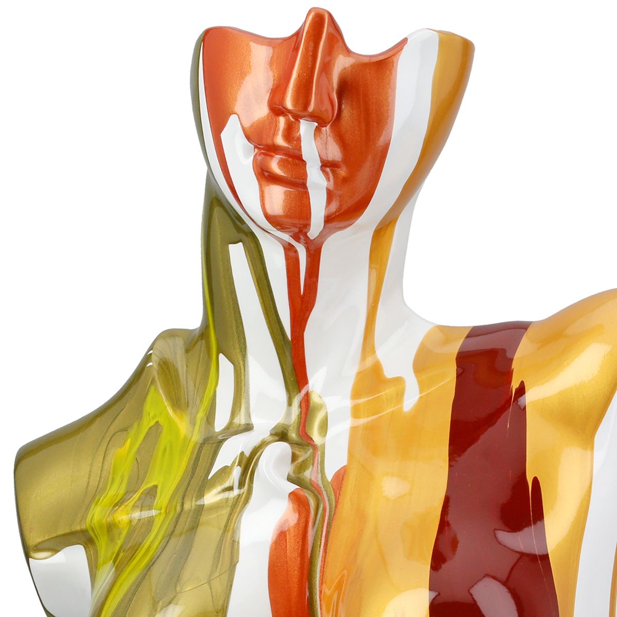 Skulptur Bella – Ausdrucksstarke Frauenbüste mit kunstvoller Farbgestaltung Marmor