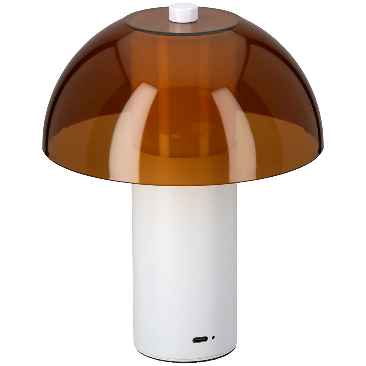LED Tischleuchte Lucento Pilzform Orange Weiß