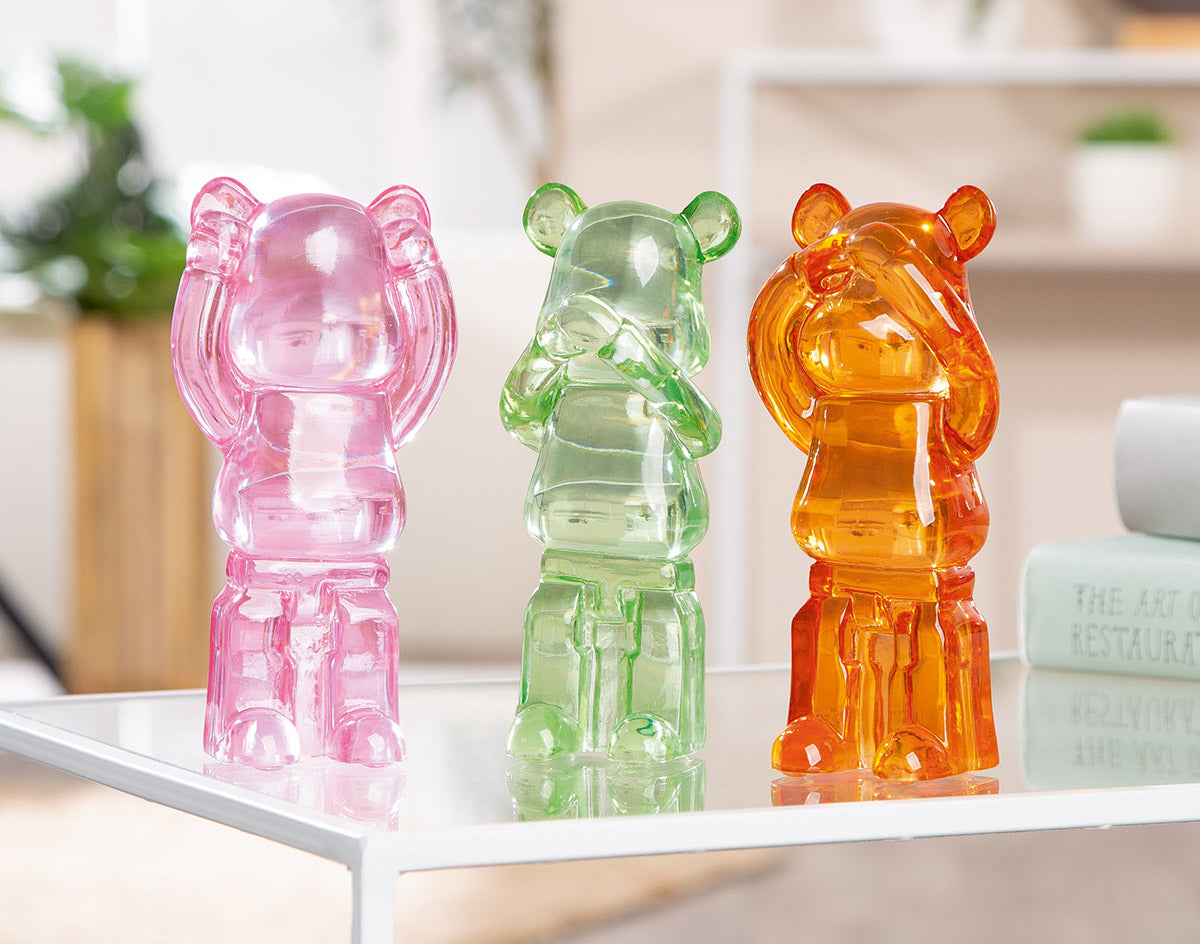 Deko Bär Colorido Acrylfigur 3er Set modern und farbig