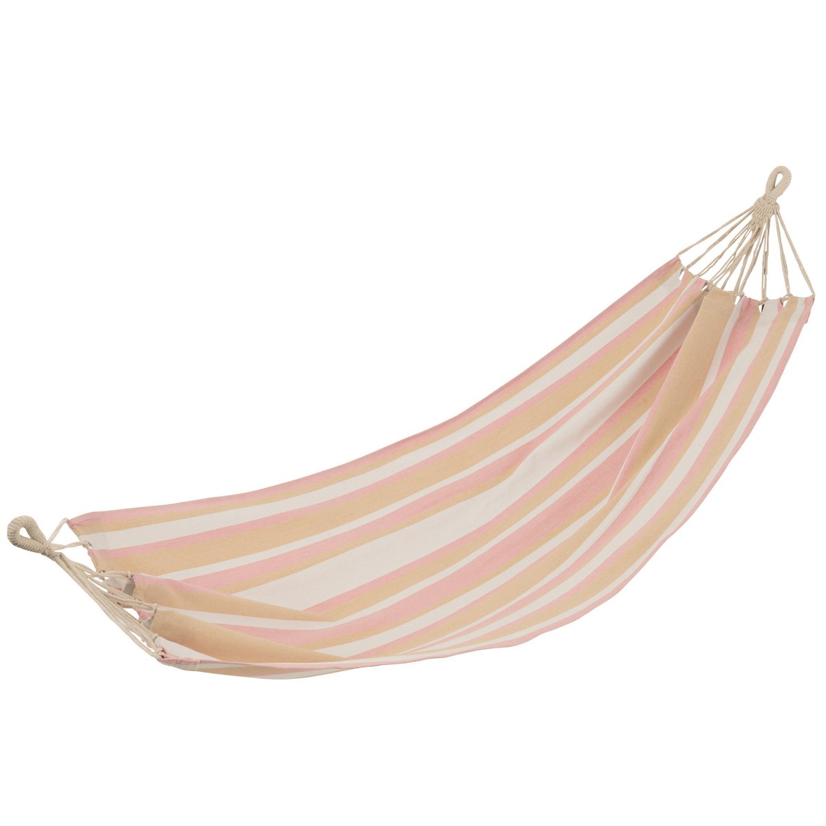 hängematte weiß Hängematte Streifen Baumwolle/Polyester Weiß/Beige/Hellrosa