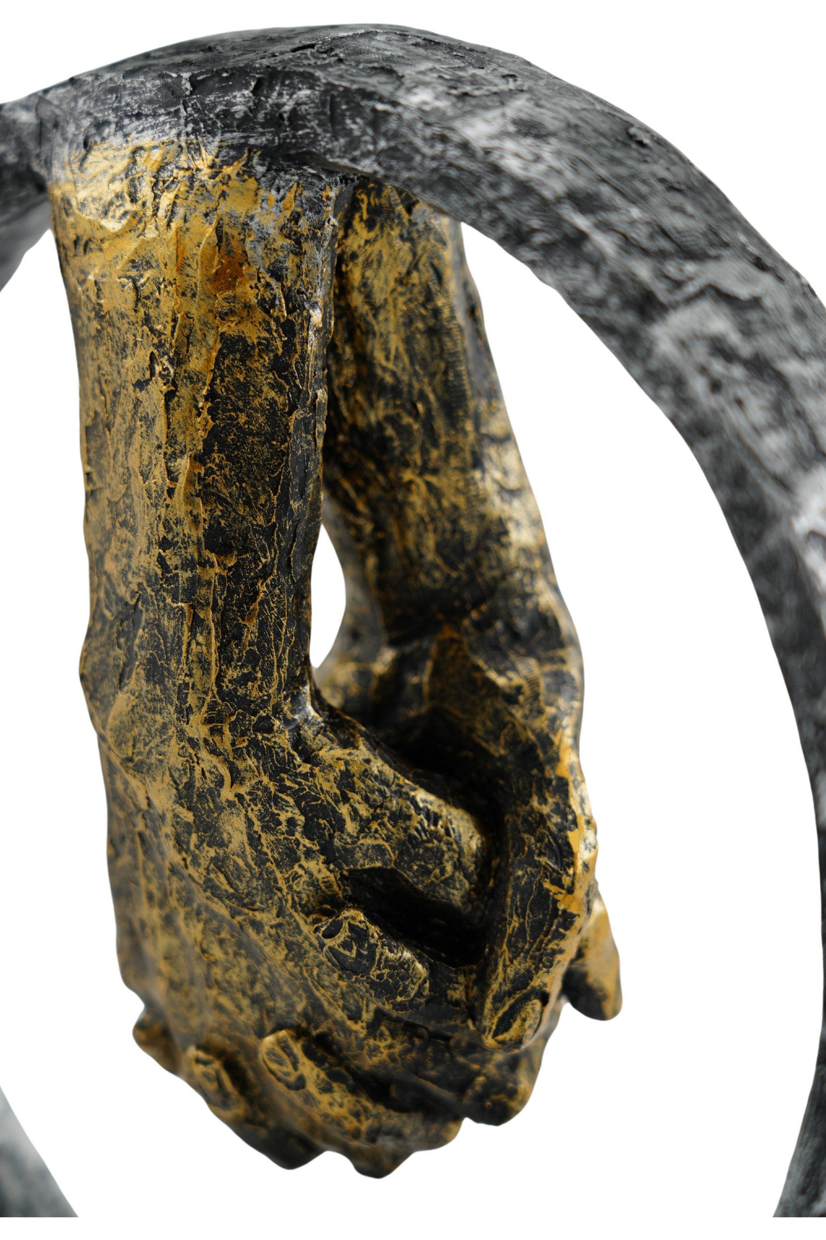 Skulptur Verbundenheit Hand in Hand Silber Gold 22 cm