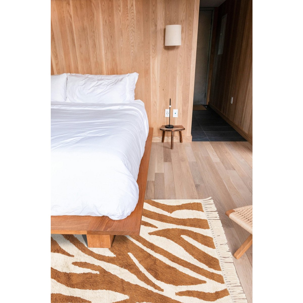 Zebra bedruckte Baumwollteppich -Safari -Kitz