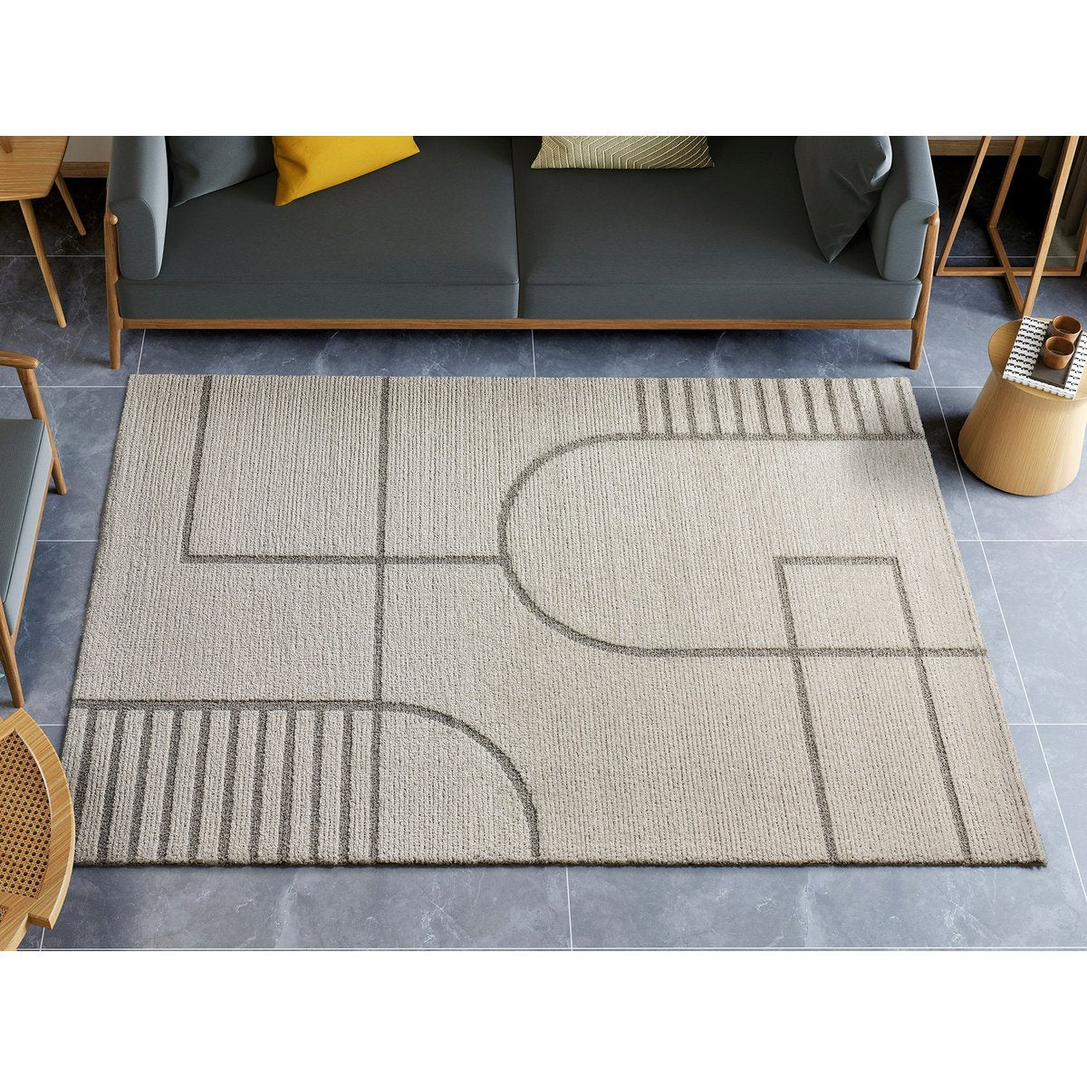 Moderner nordischer Stil geometrischer Teppichgrafiken