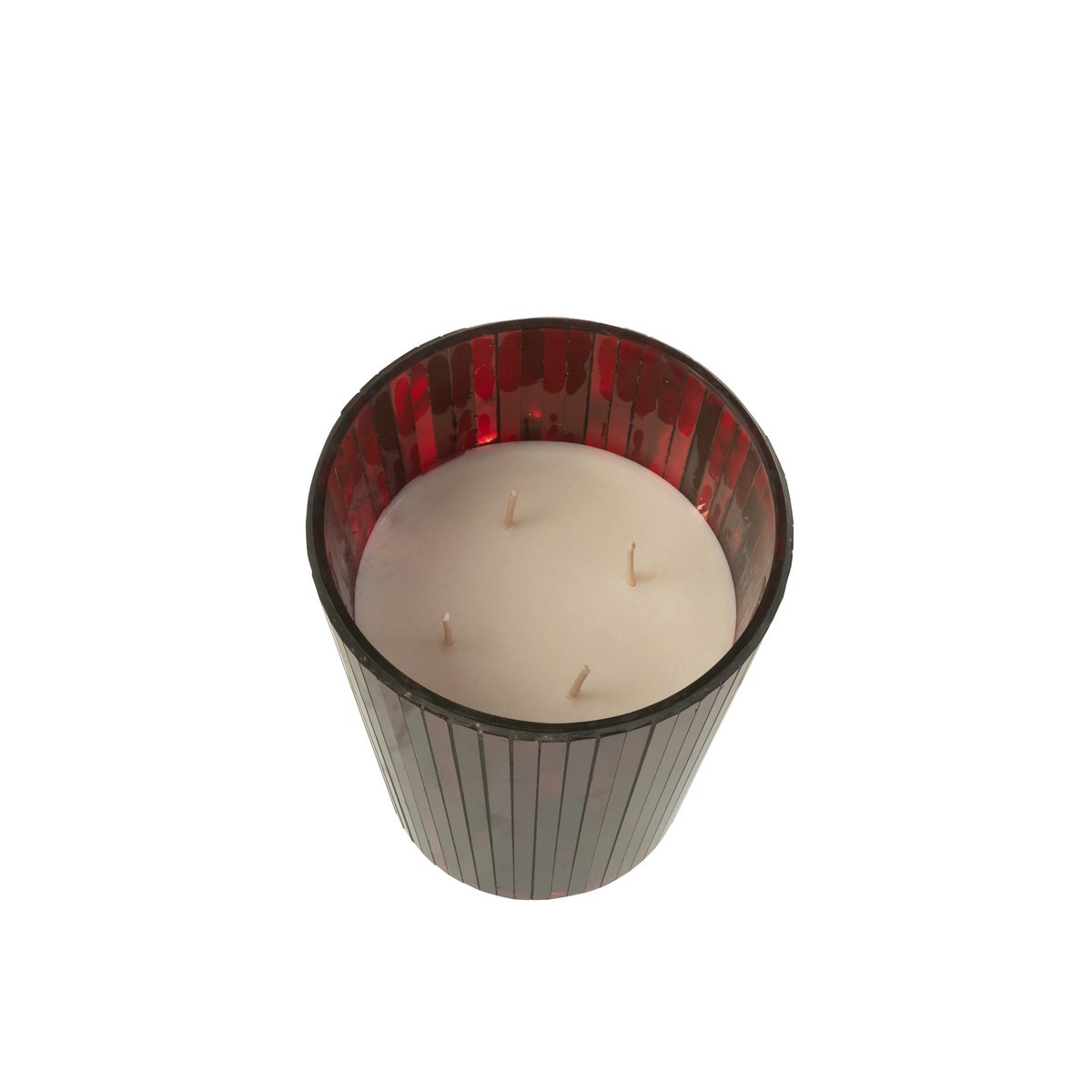 J-Line Duftkerze Noa – Ruby Red – Glas – Rot – groß – 60U