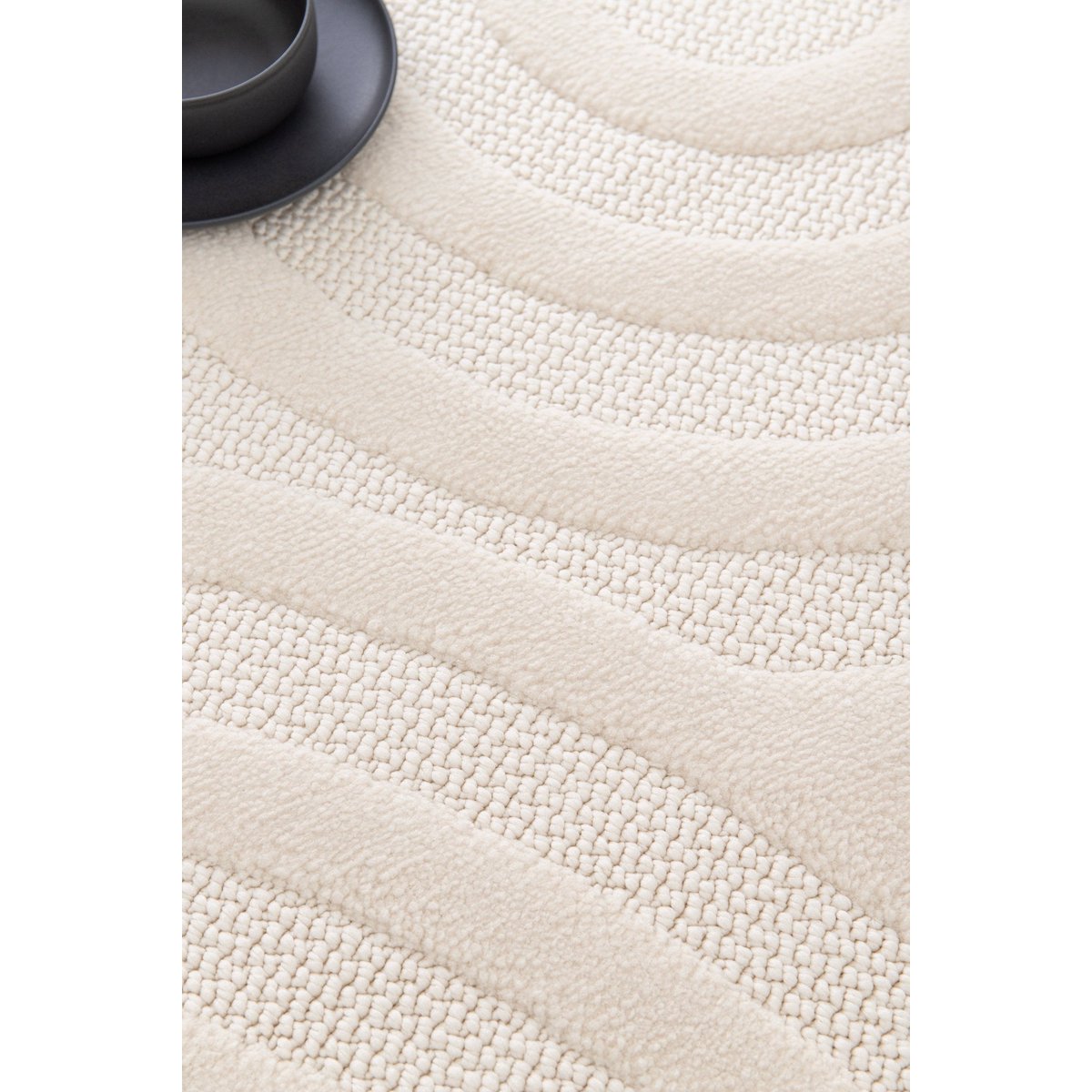 Weicher Teppich mit drei dimensionalen Effekten neutrale Trianon -Töne