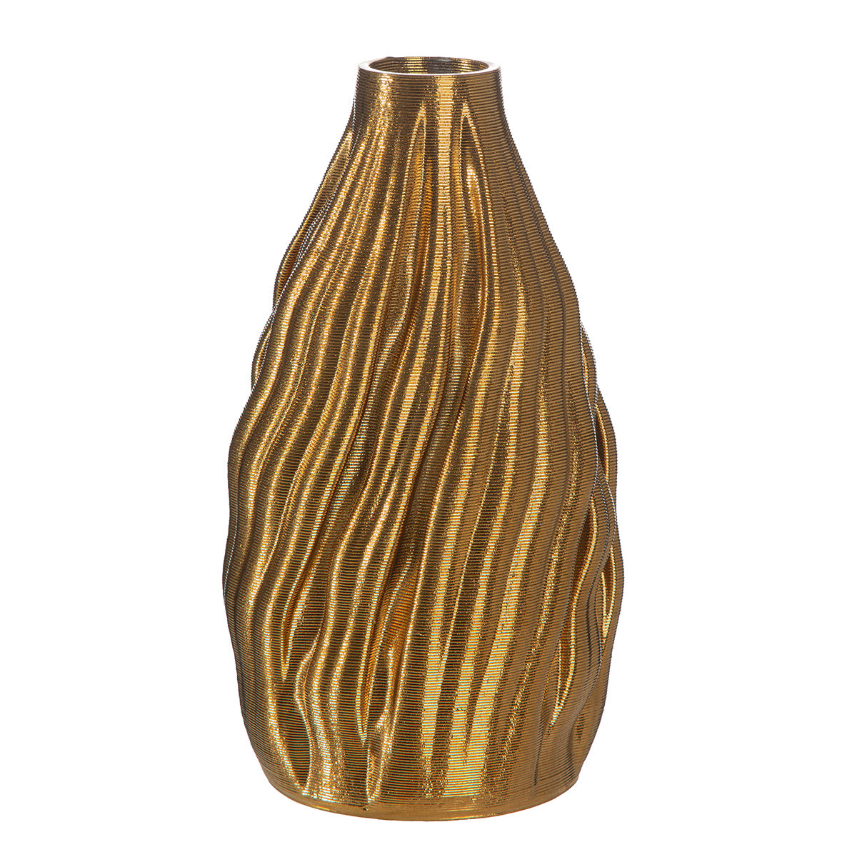 Vase Fold Keramik goldfarben