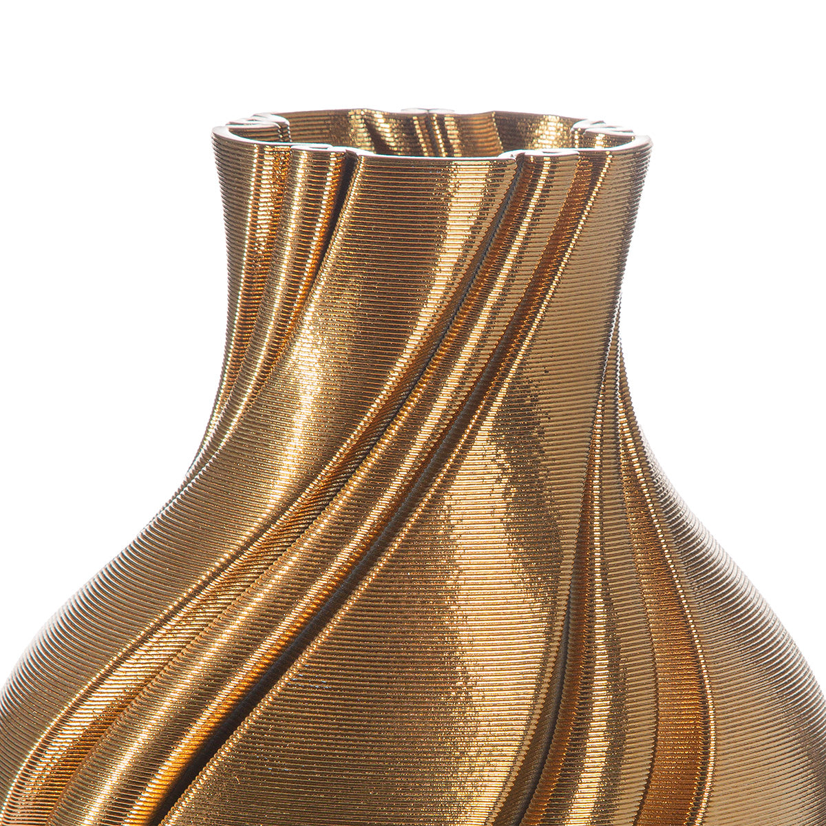Vase Fold Keramik goldfarben