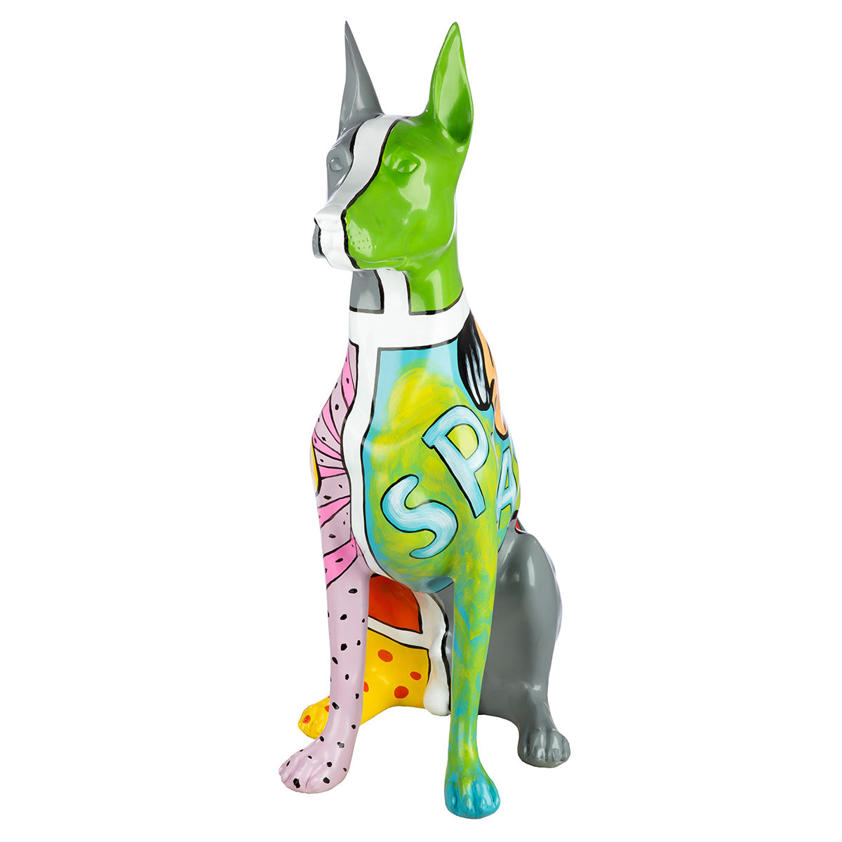 Figur Dobermann Kunstharz mehrfarbig