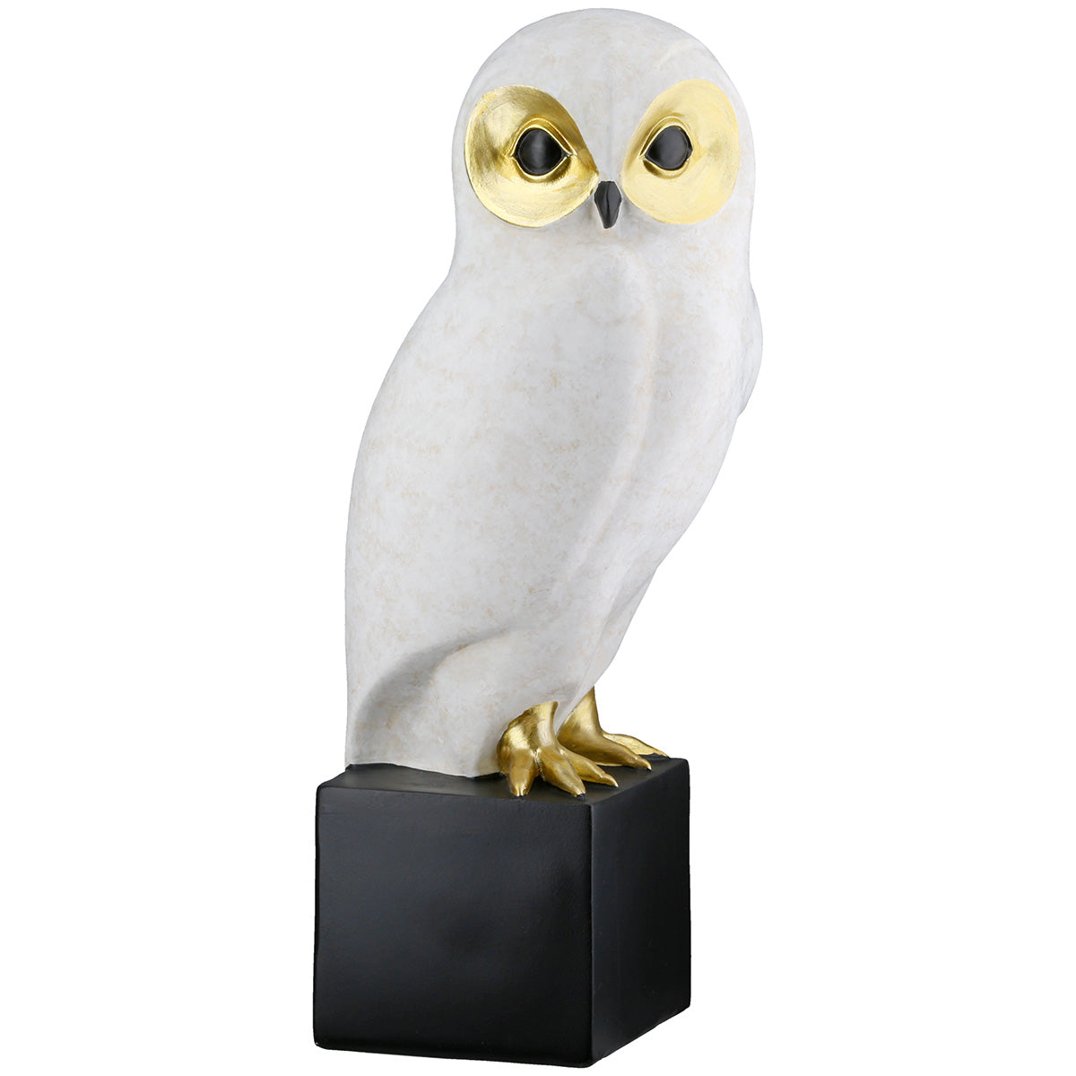Eulen Skulptur Ophelia schwarz weiß gold modern 26cm
