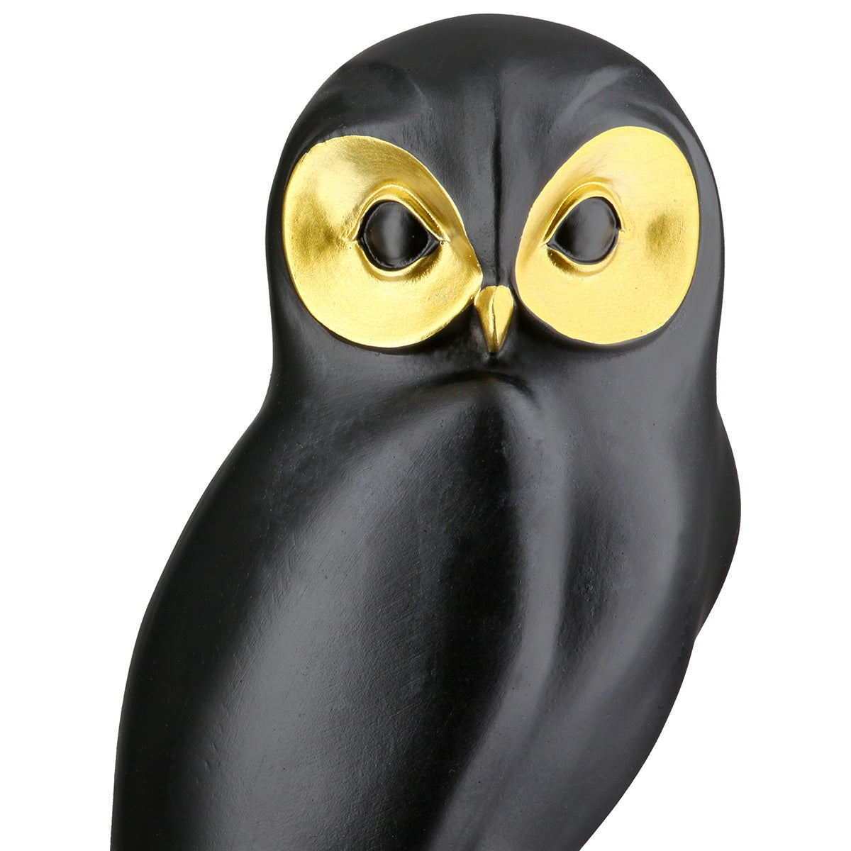 Eulen Skulptur Ophelia schwarz weiß gold modern 26cm
