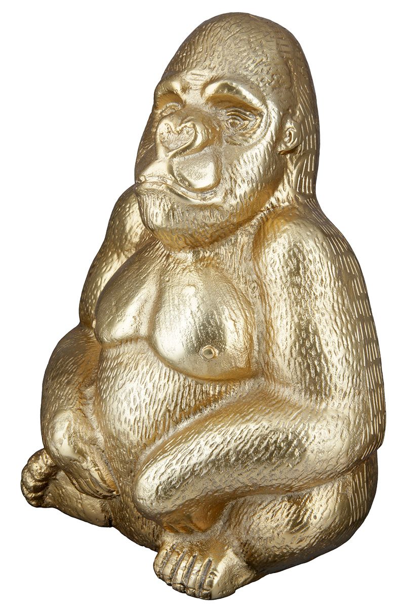 Handgefertigte Aluminium Skulptur "Gorilla" - sitzend