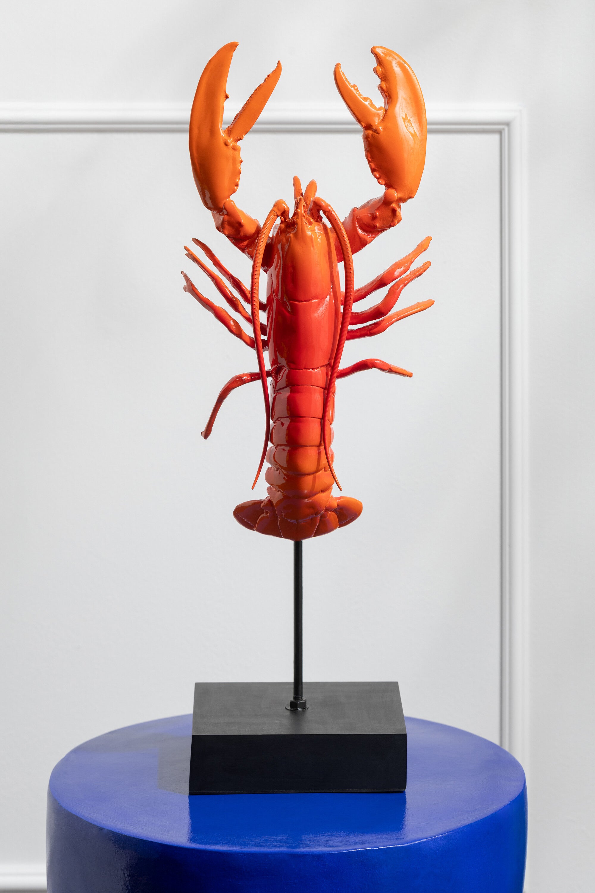 Hummer Skulptur Marino Rubro Stand rot schwarz Deko Objekt