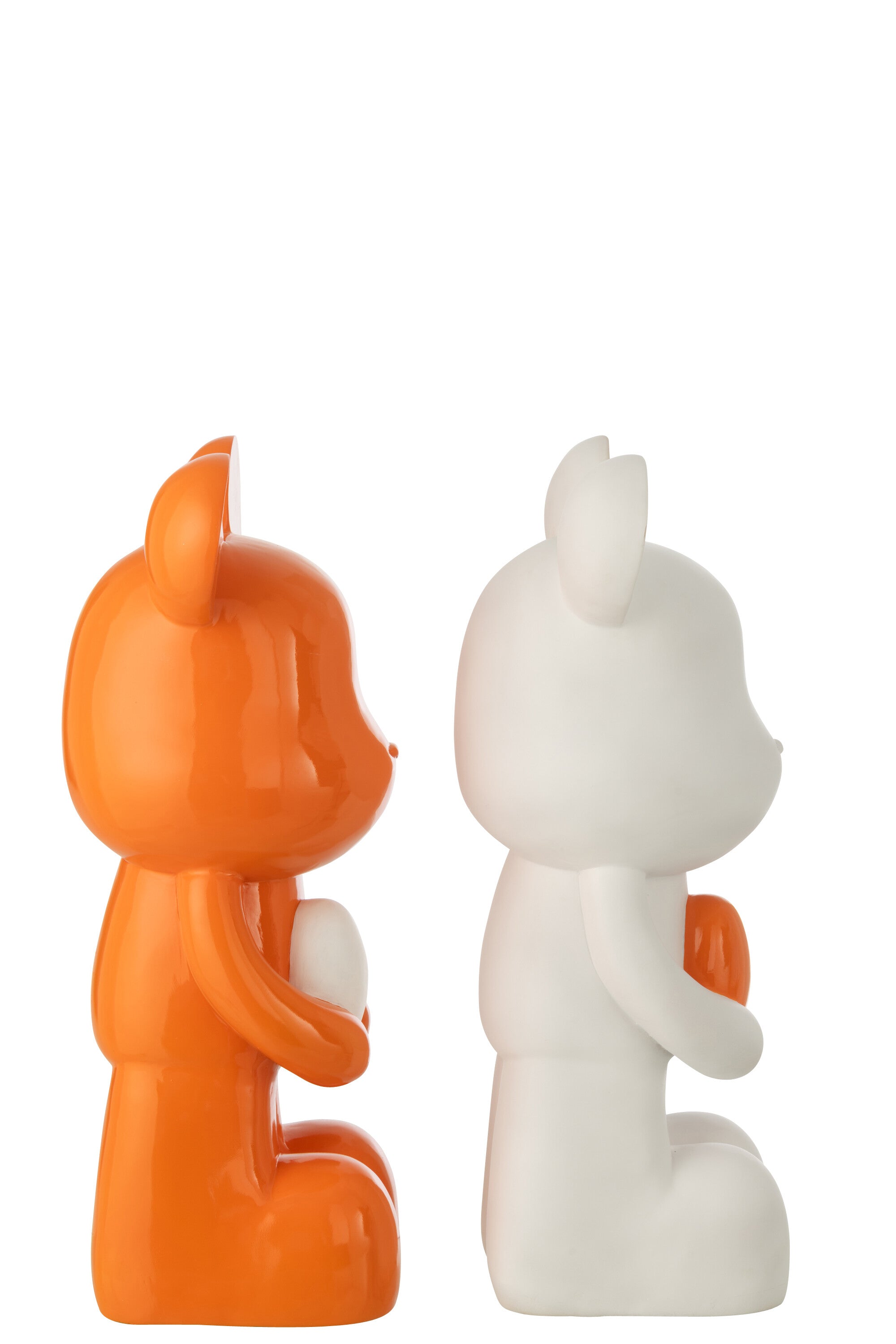 Deko Bär Herz Amora Duo weiss orange 2er Set Höhe 60cm