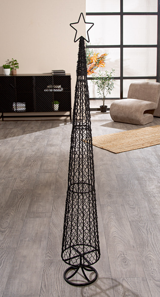 Dekoobjekt Cabo Eisen Weihnachtsbaum mit Stern in schwarz 149cm