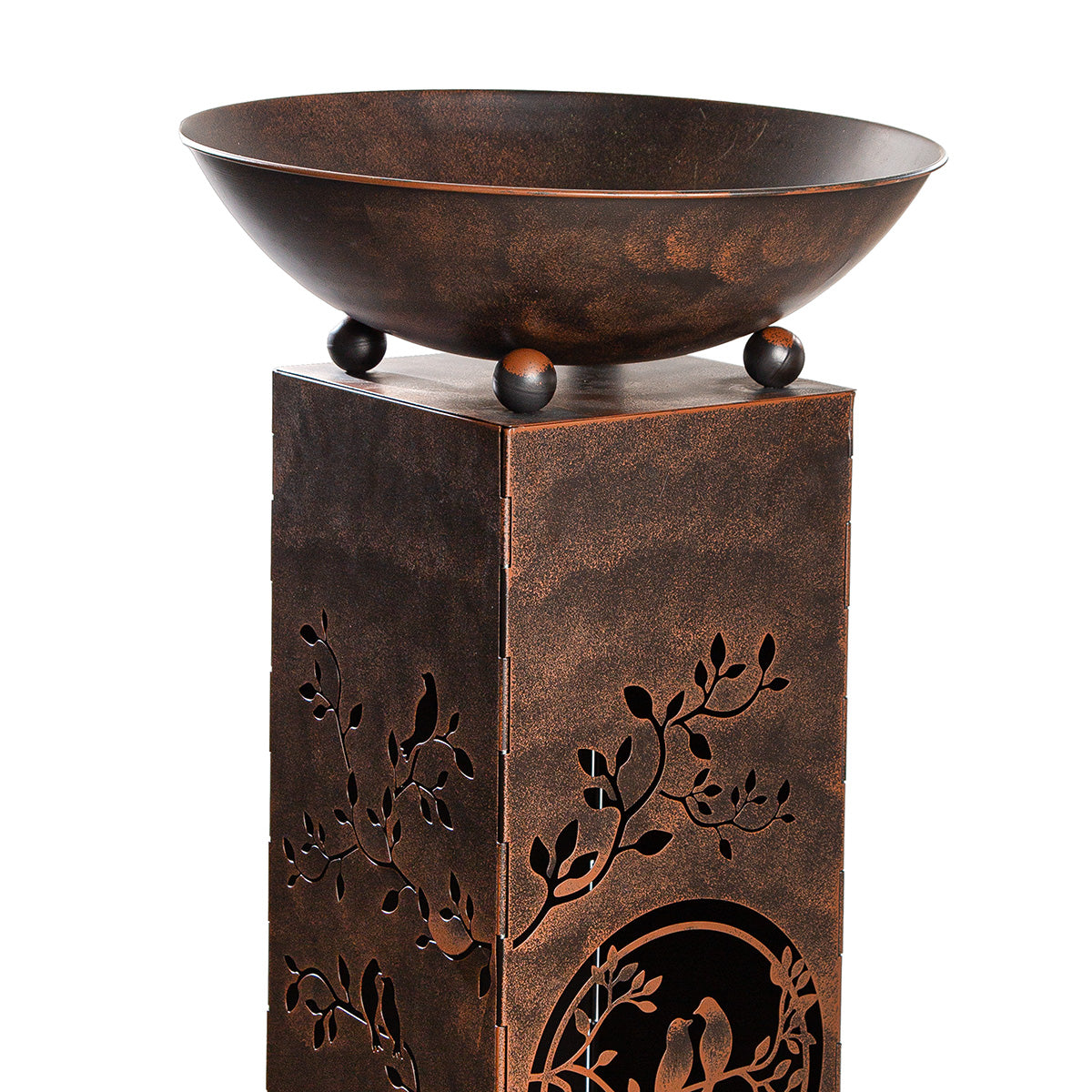 Metall Schalenständer Floravius Quader Braun 104cm