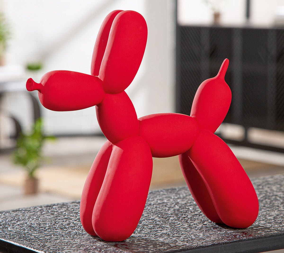 Ballonhund Figur Popino Rot Blau Gelb Deko Modern Kunstharz