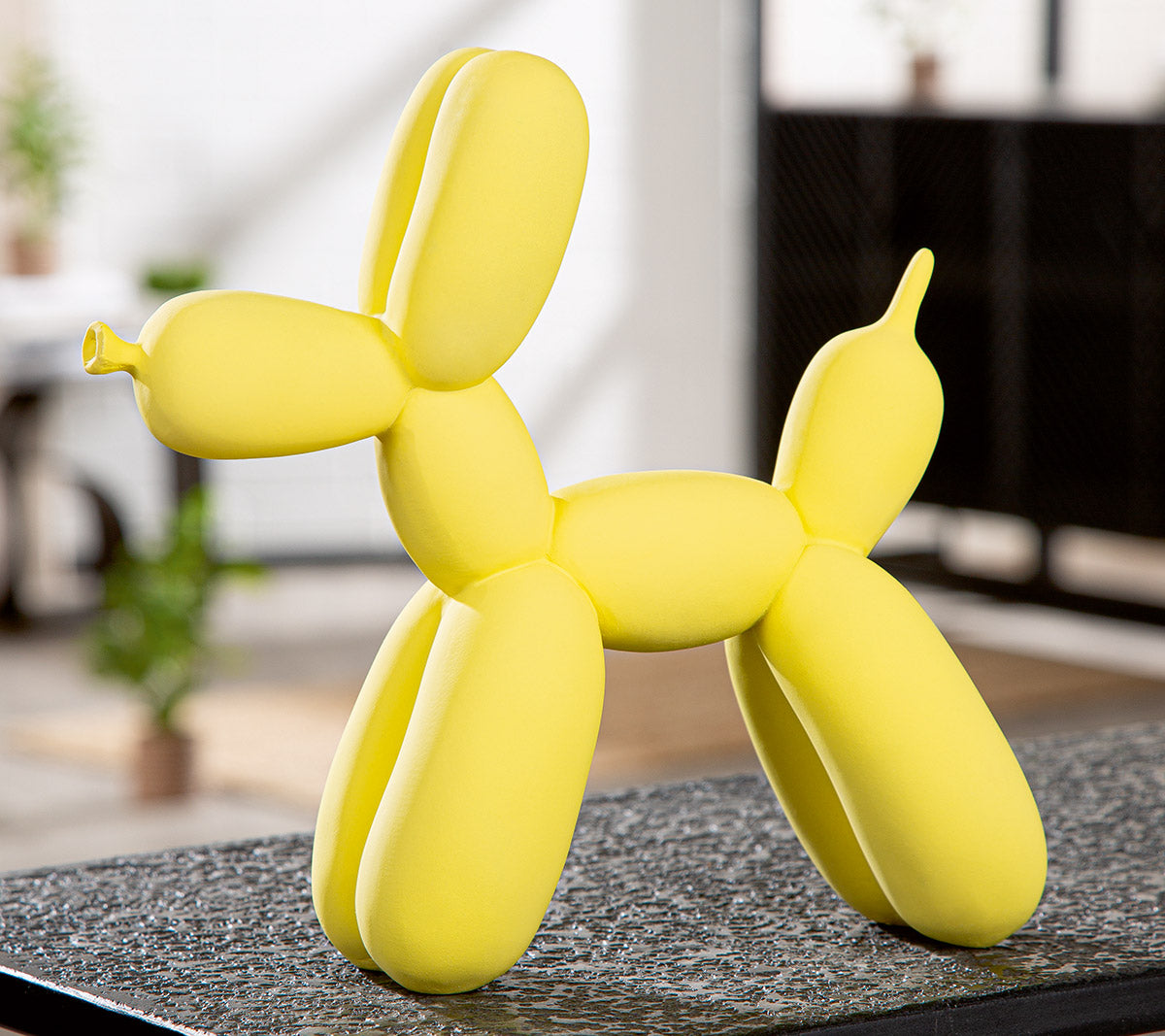 Ballonhund Figur Popino Rot Blau Gelb Deko Modern Kunstharz