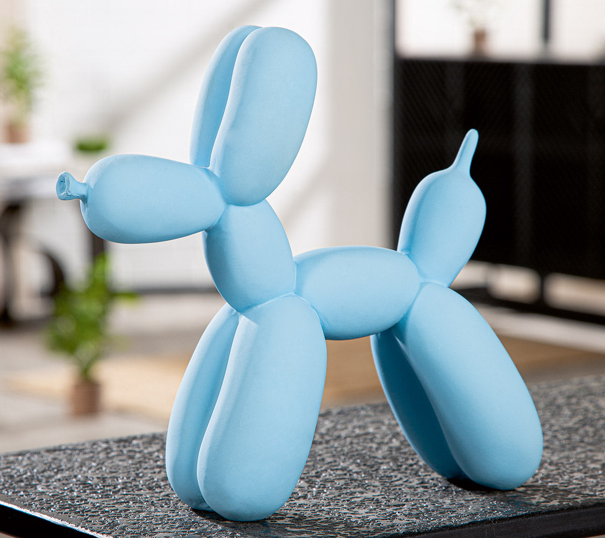 Ballonhund Figur Popino Rot Blau Gelb Deko Modern Kunstharz