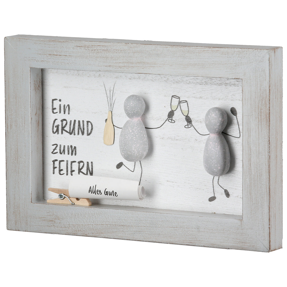 Steinbild Lots of Love 2er Set Geburtstagsdeko Wandbild mit Spruch
