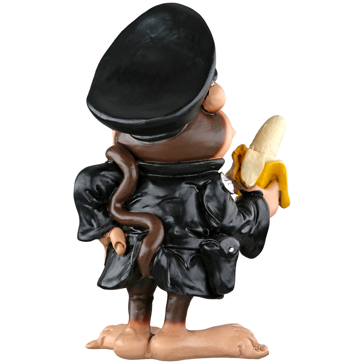 Officer Banana Affenfigur Polizist mit Banane Deko Schwarz Braun