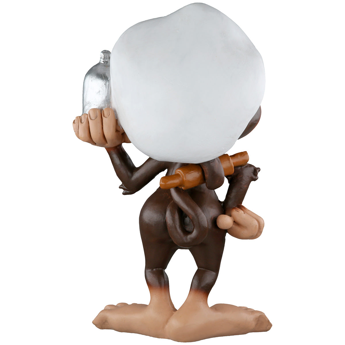 Chef Monkey Affenfigur Koch mit Kochmütze Deko Braun Weiß 12cm