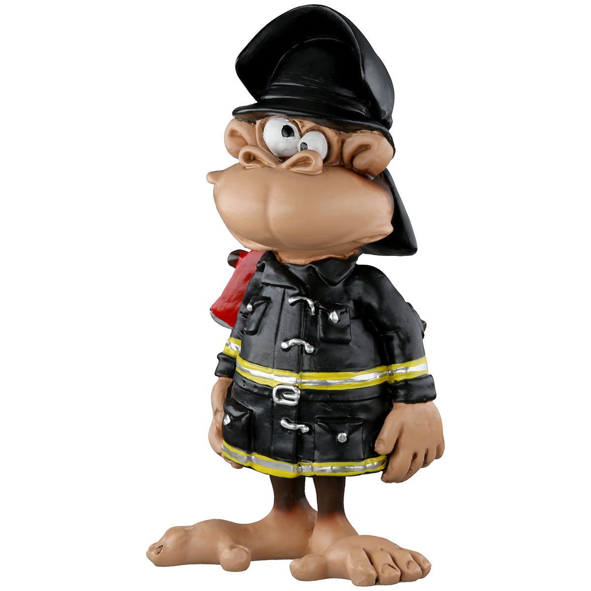Firefighter Monkey Affenfigur Feuerwehrmann mit Axt Deko 13cm