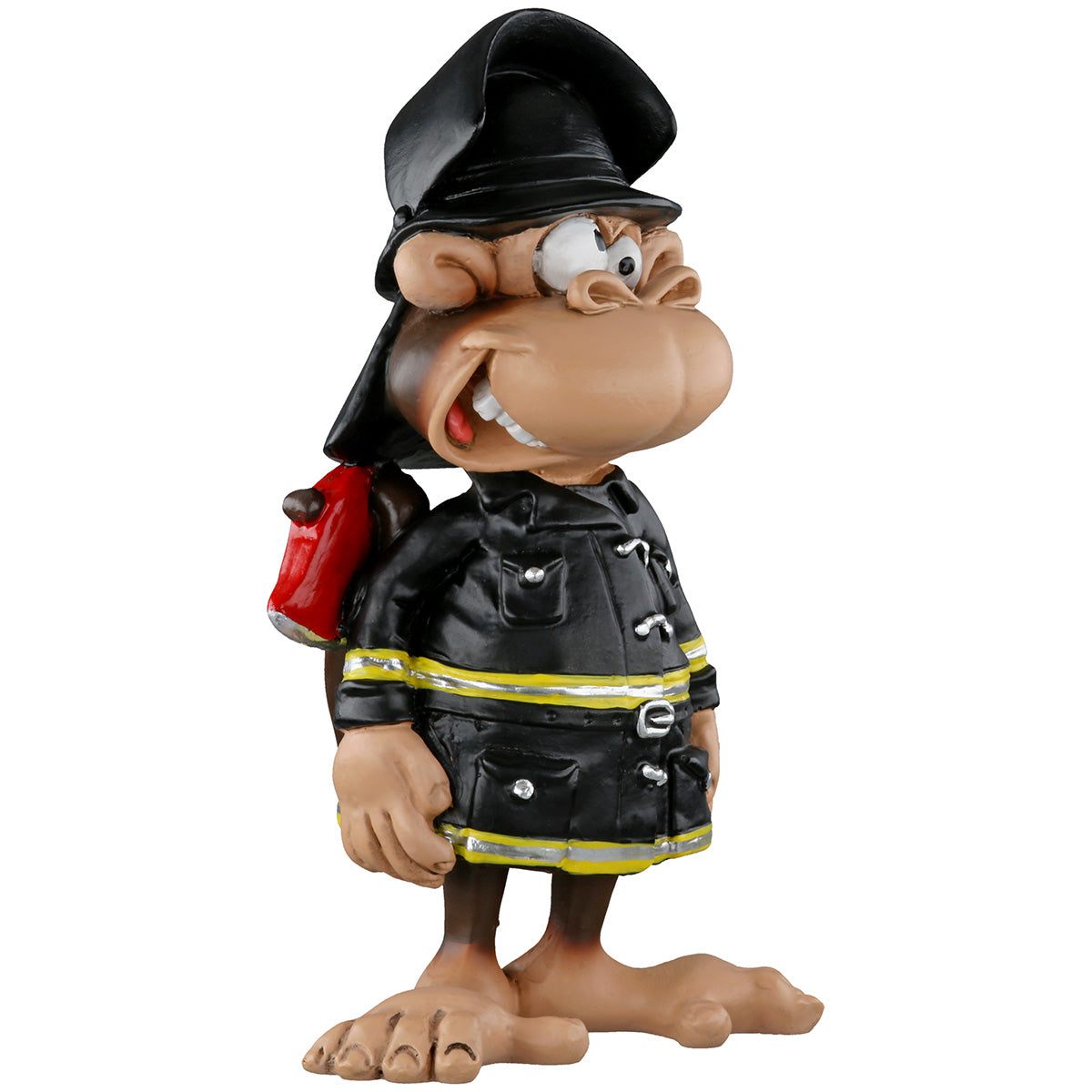 Firefighter Monkey Affenfigur Feuerwehrmann mit Axt Deko 13cm