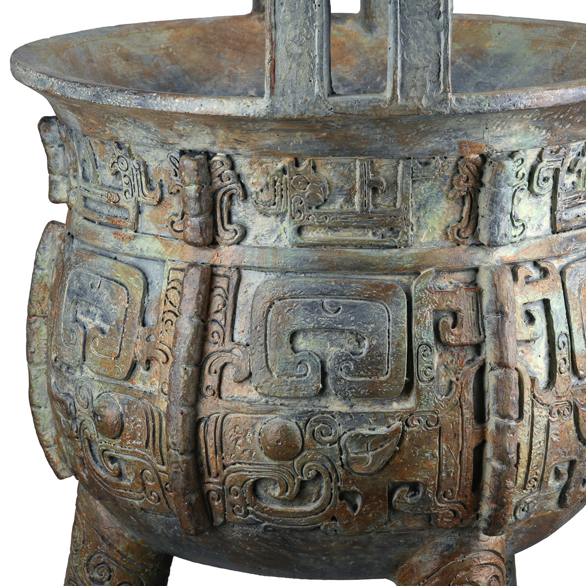 Übertopf Tashiro Asia Rund Antikdesign Grau