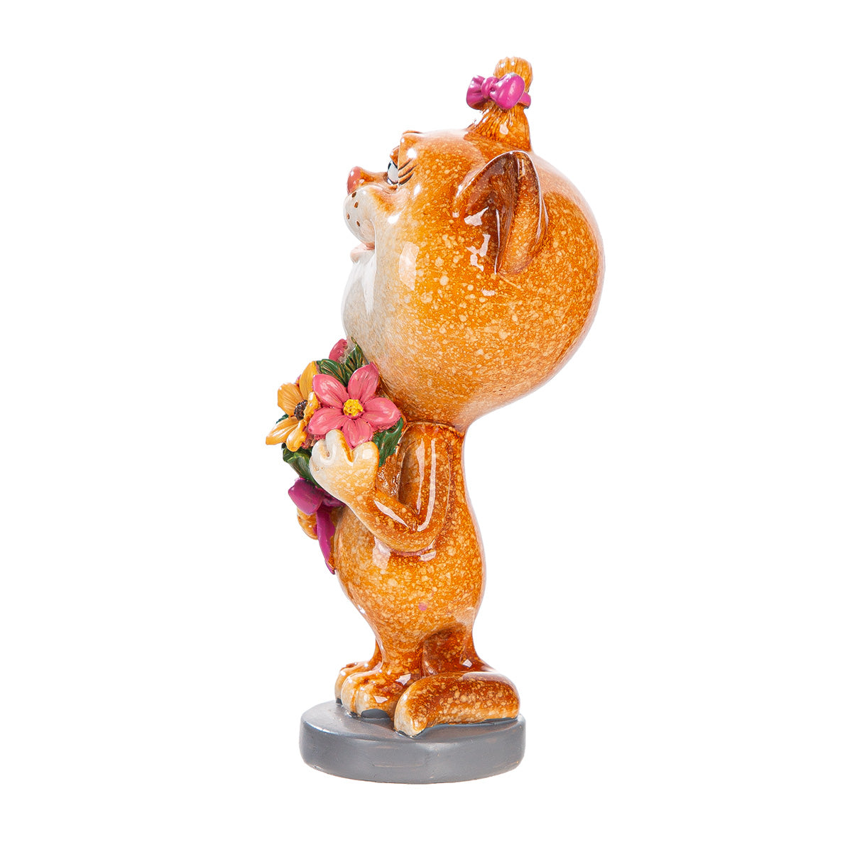 Dekofigur Lucy die Katze Blumenkatze Orange in Geschenkbox