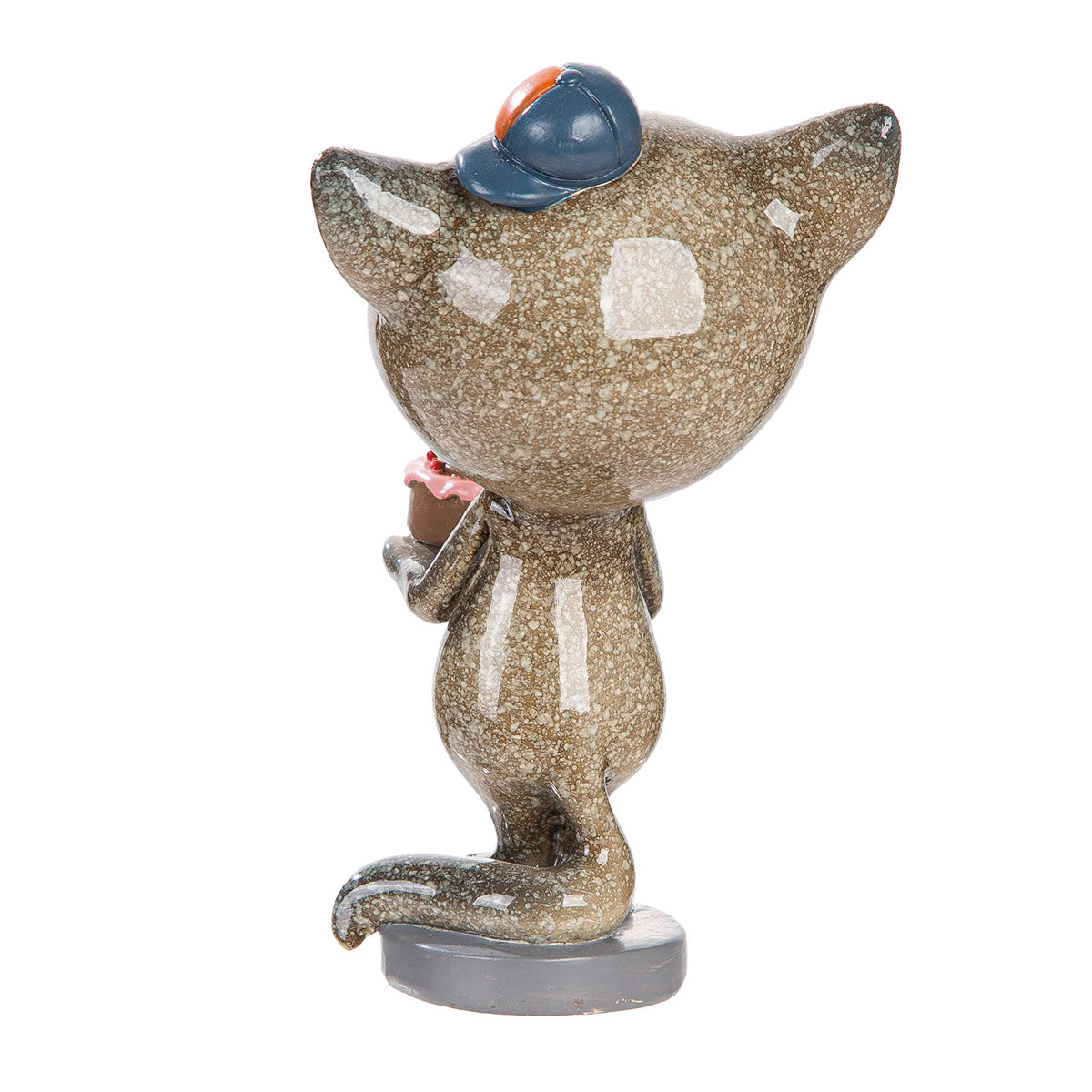 Dekofigur Katze Glückwunsch Grau in Geschenkbox