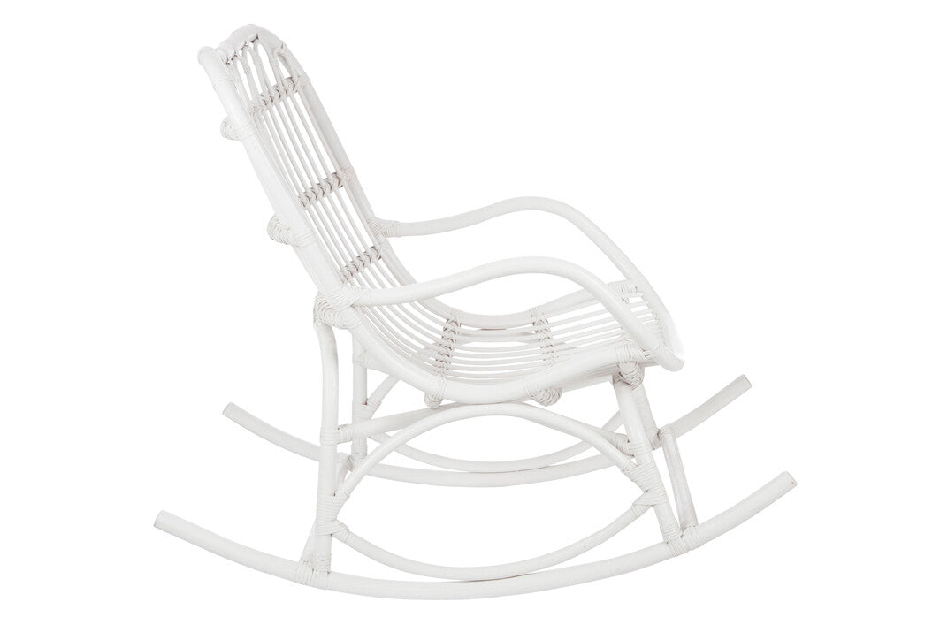 Schaukelstuhl Rattan Weiß Matt - Moderne Eleganz und Entspannung für Ihr Zuhause