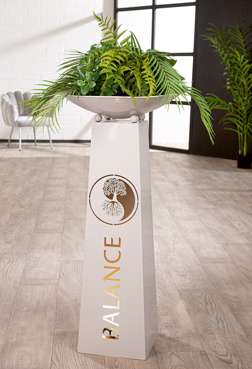 Schalenständer Balance Metall Antikfinish Beige 95cm Dekoobjekt