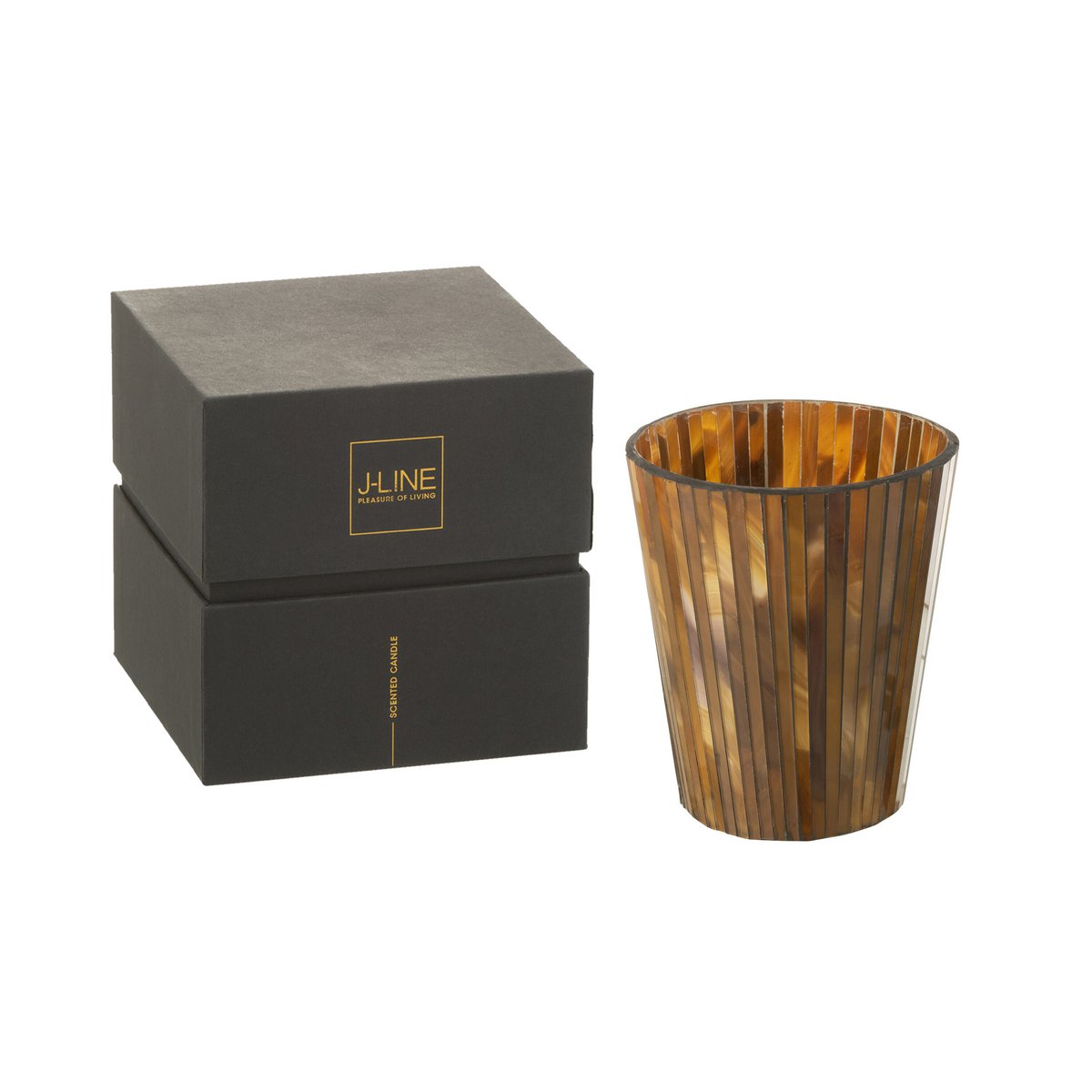 J-Line Duftkerze Noa – Zesty Sunburst – Glas – Ocker – groß – 60U