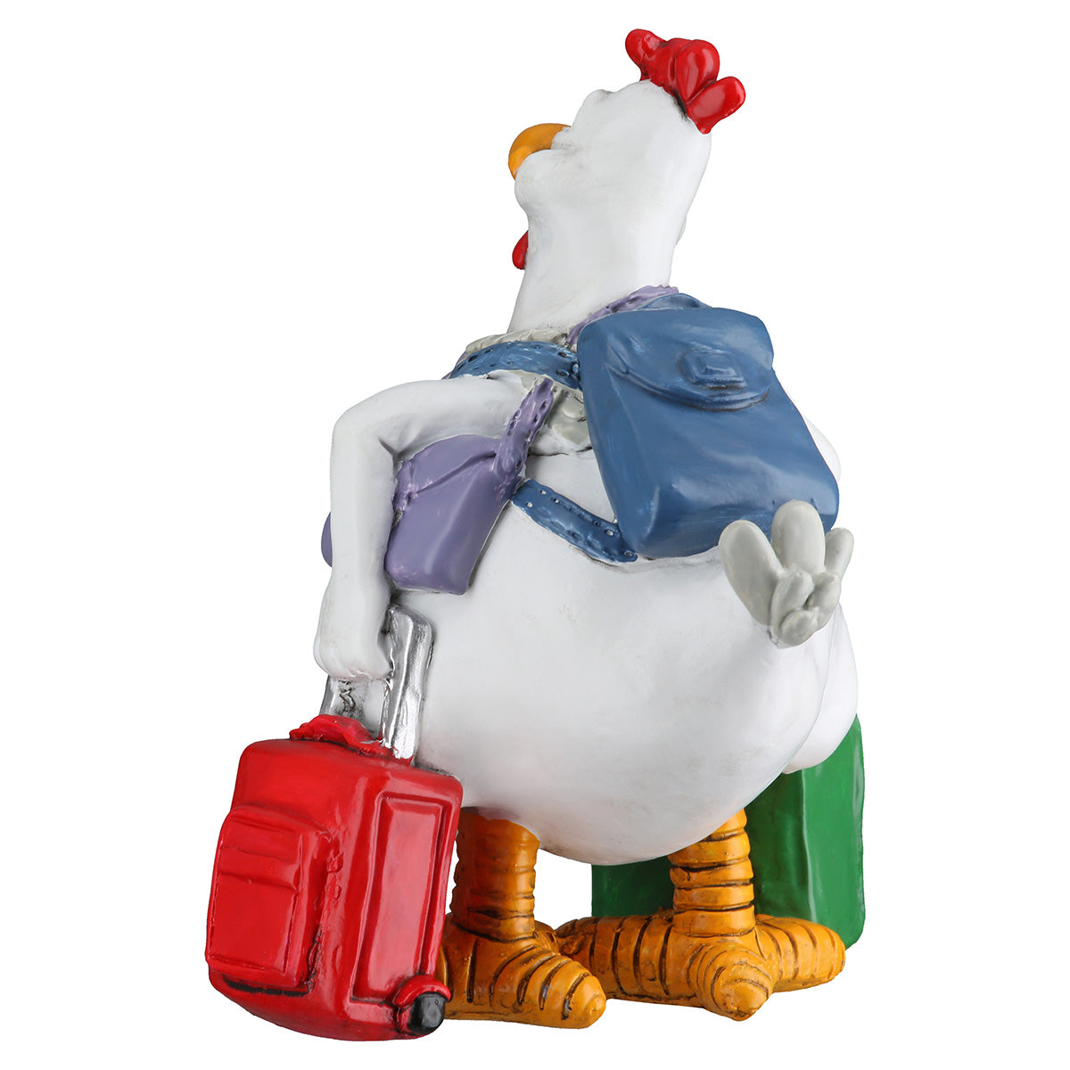 Dekofigur Reisehuhn Travello humorvolle Tierfigur mit Koffern
