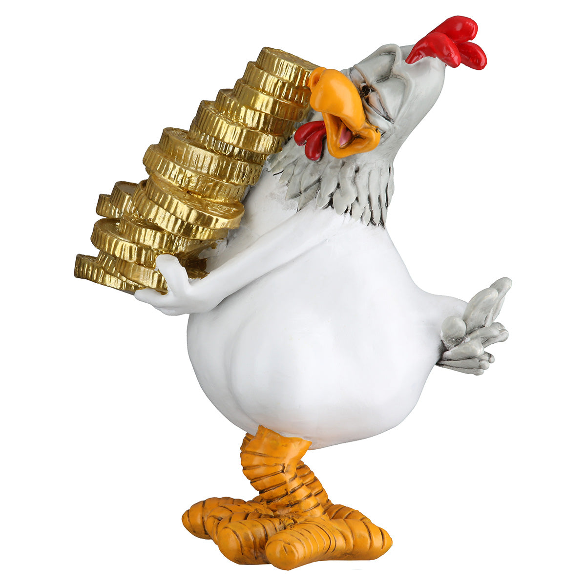 Dekofigur Sparhuhn Aurum humorvolle Huhnfigur mit Münzen